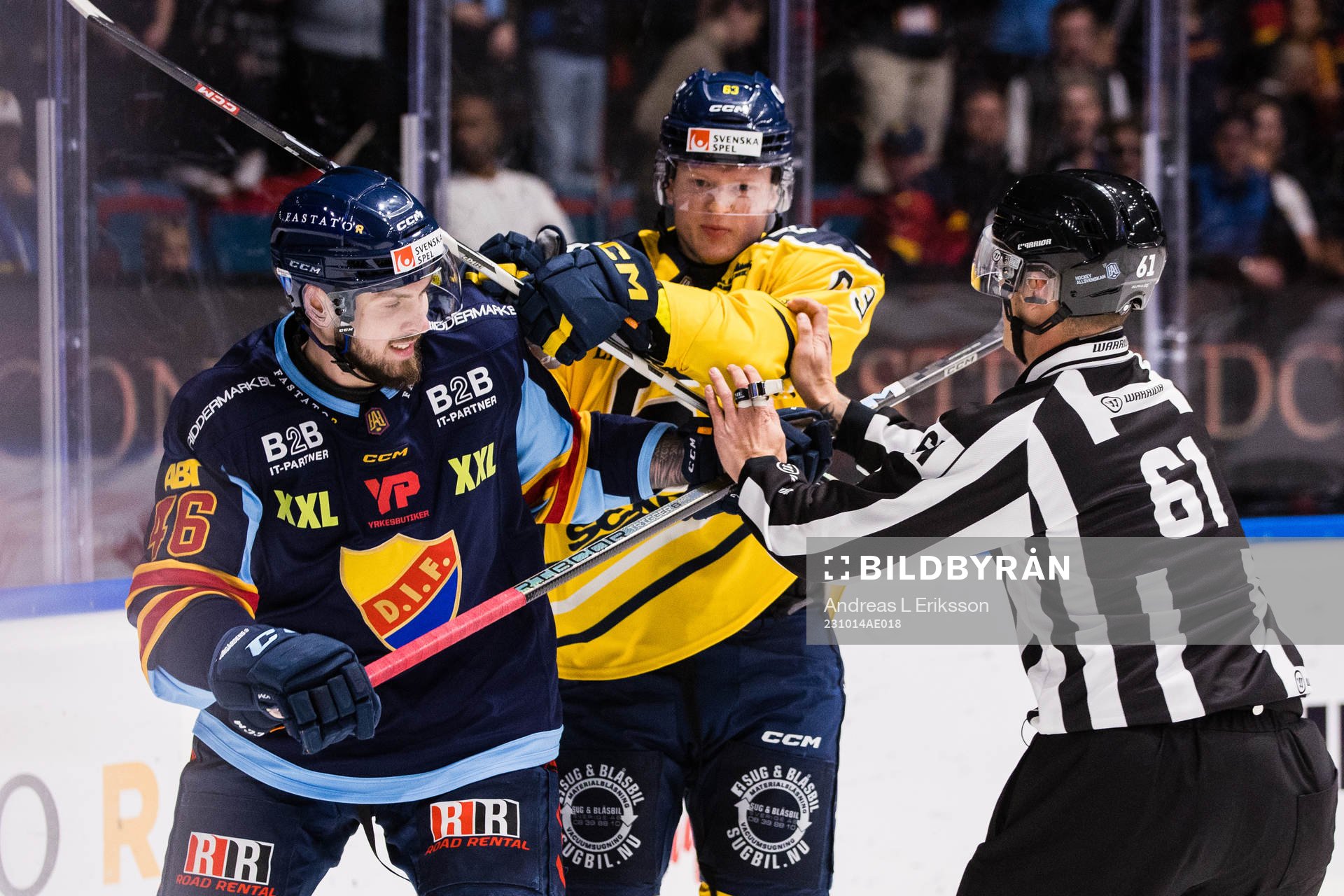 Djurgårdens Albin Grewe och Södertäljes Julius Bergman