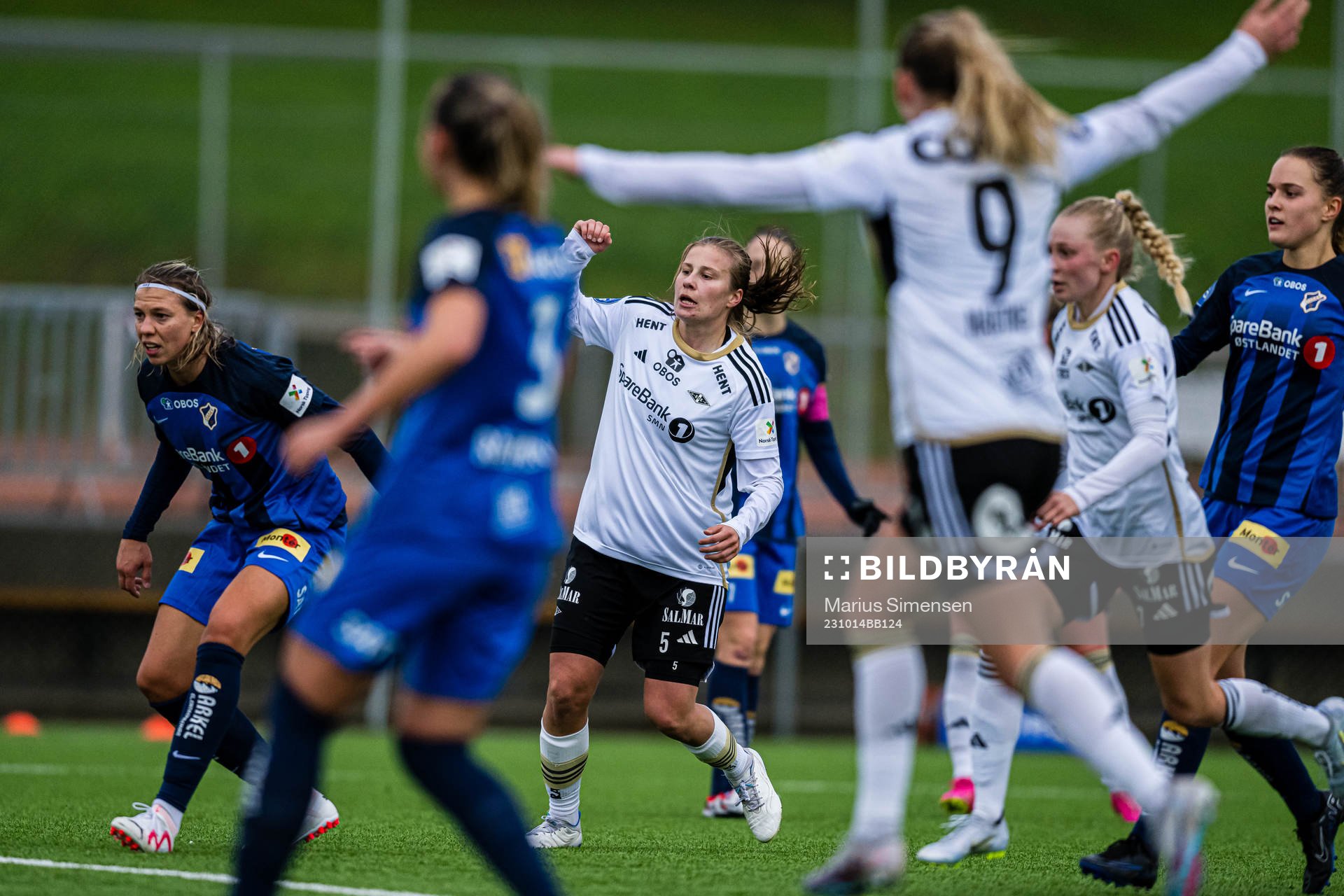 Cesilie Andreassen of Rosenborg celebrates after scoring the 1-1 goal during the Toppserien football match between Rosenborg and Stabæk on October 14, 2023 in Trondheim.