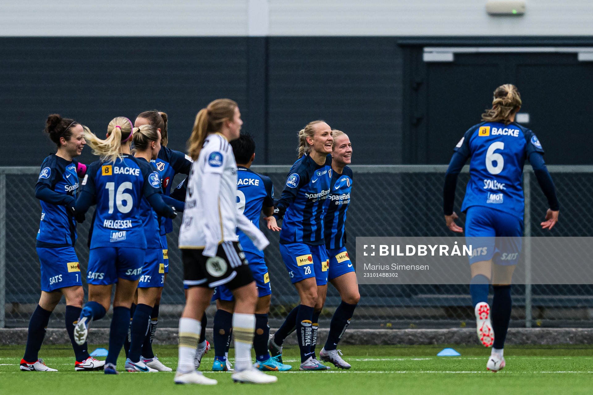 Mathilde Kruse Madsen of Stabæk celebrates after scoring the 0-1 goal during the Toppserien football match between Rosenborg and Stabæk on October 14, 2023 in Trondheim.