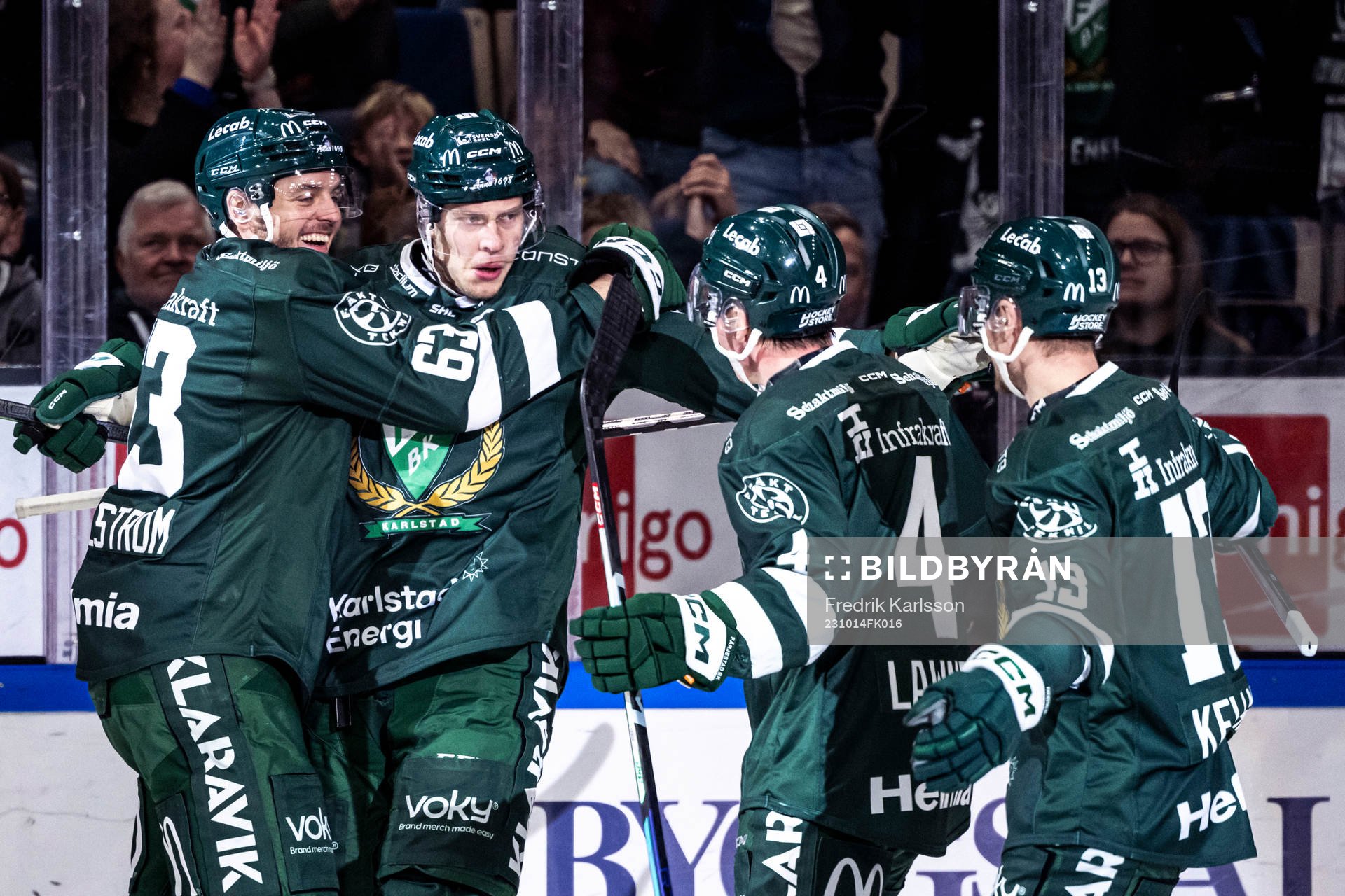 Färjestads Carl Dahlström, Victor Ejdsell och Victor