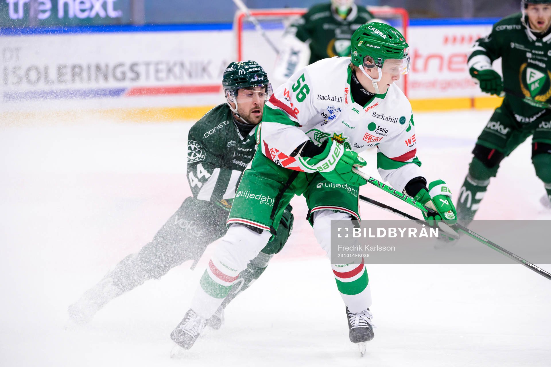 Färjestads Jonathan Andersson och Rögles Adam Engström