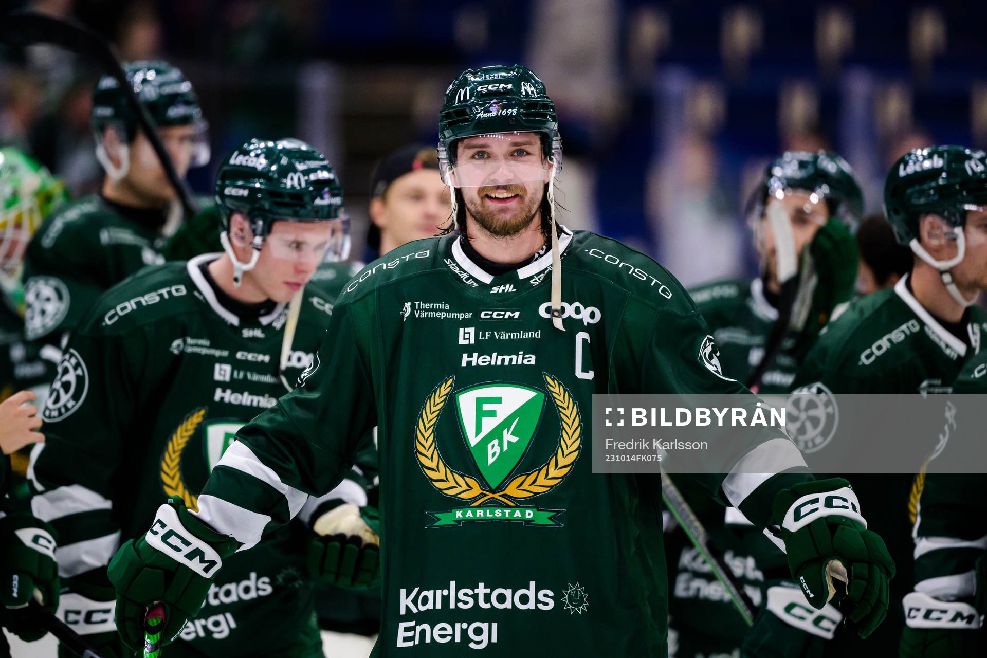 Färjestads Linus Johansson jublar