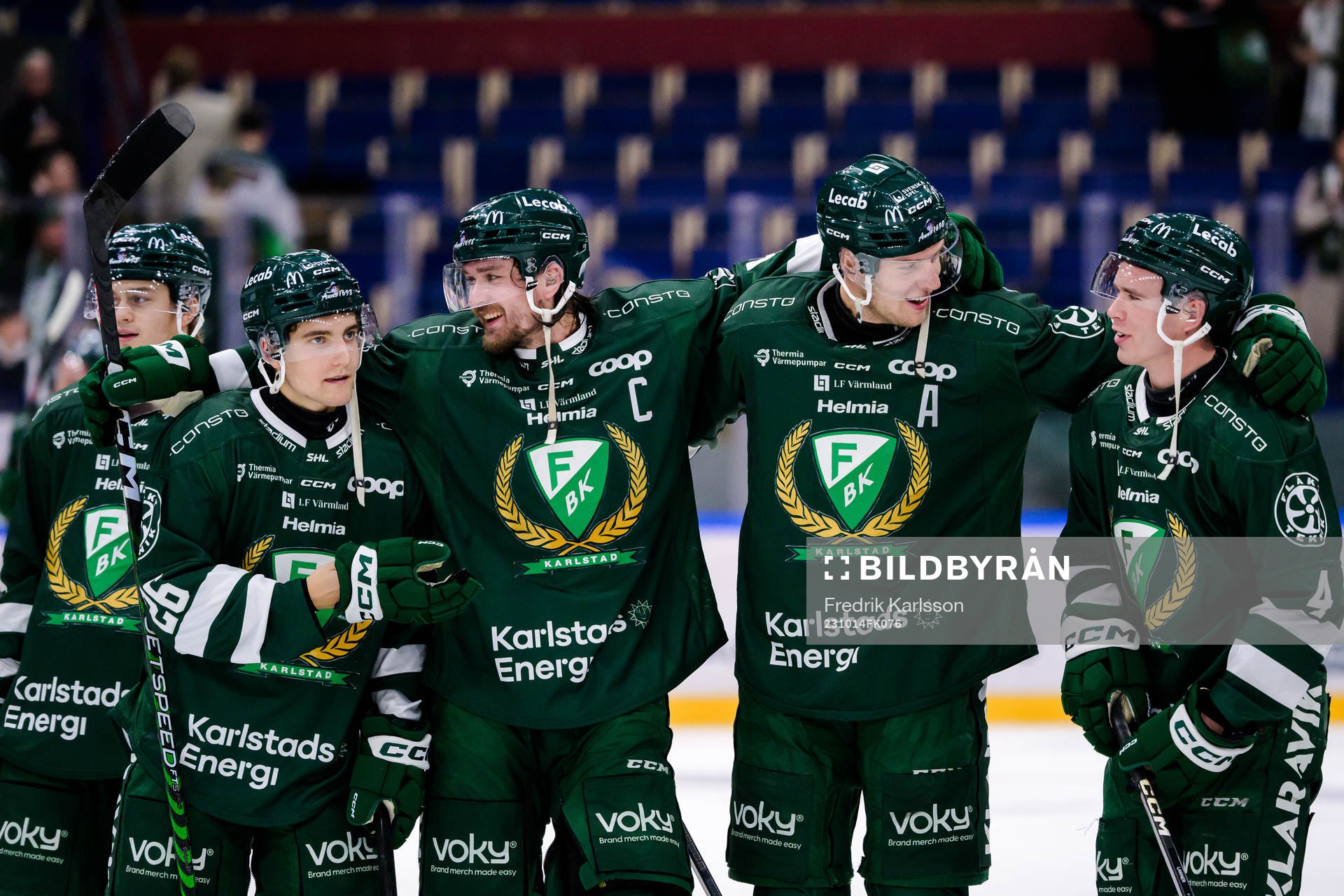 Färjestads Joel Nyström, Linus Johansson, Victor Ejdsell