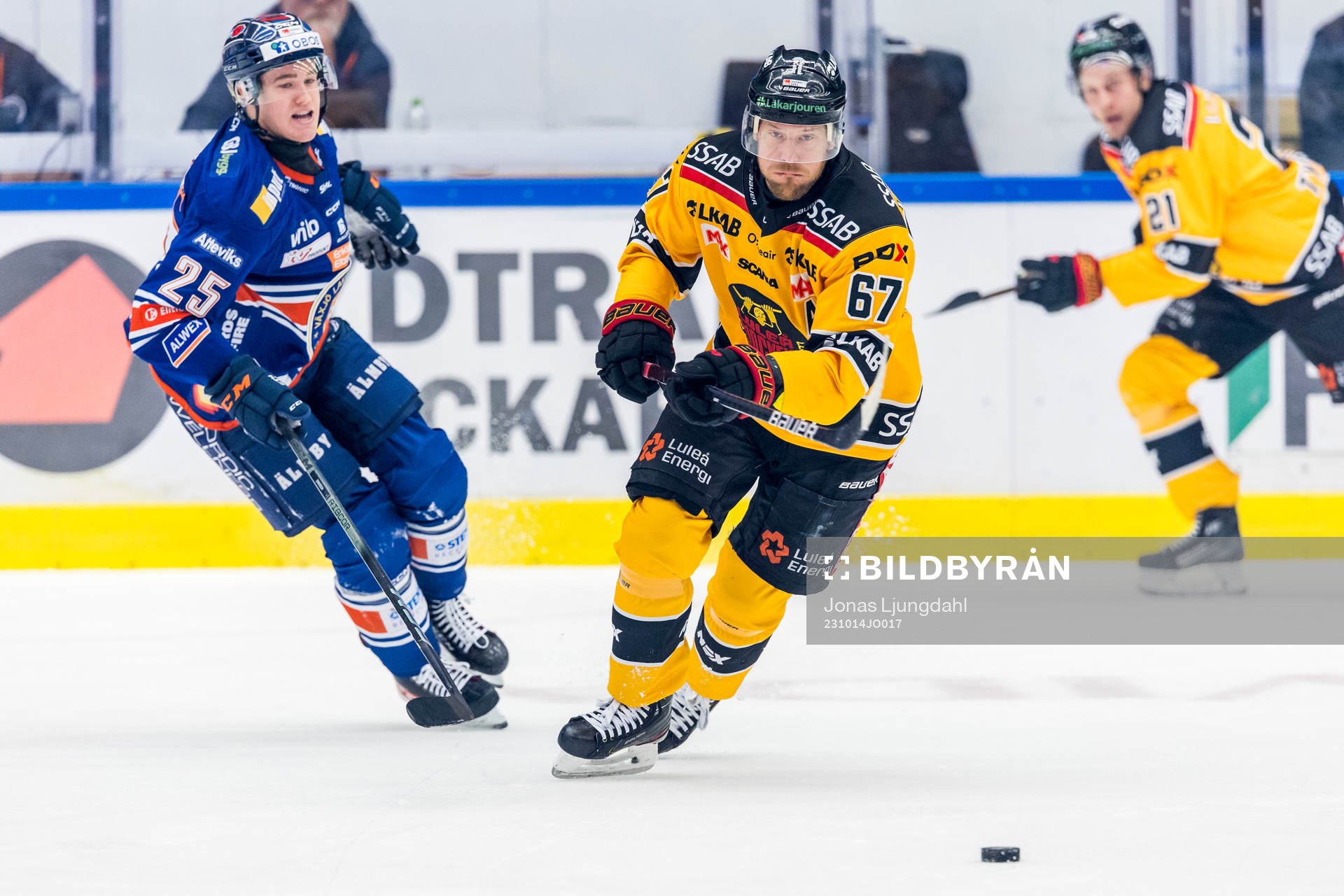 Växjö Lakers Filip Eriksson och Luleå Hockeys Linus Omark