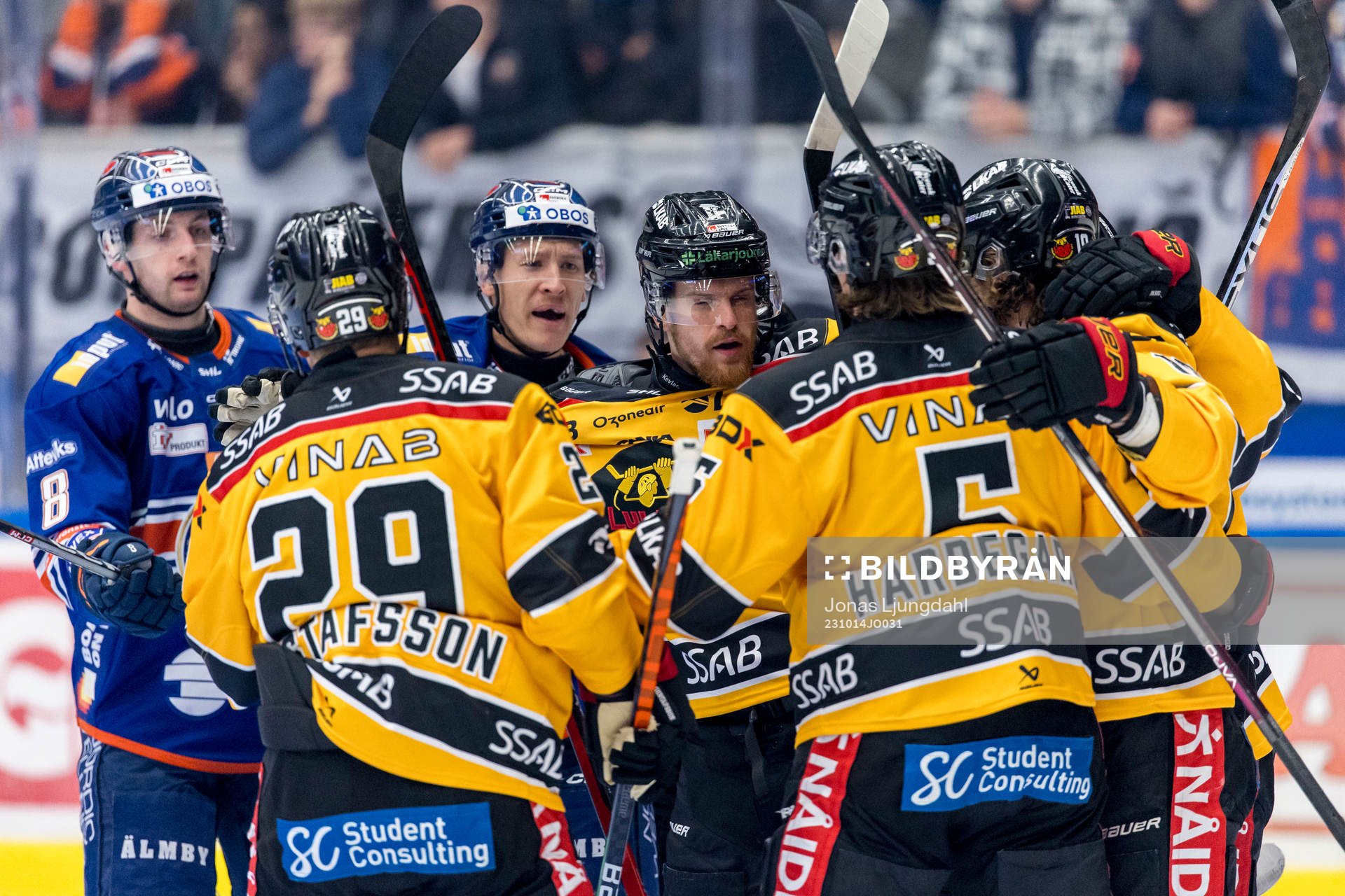 Växjö Lakers Emil Sylvegård Luleås Brendan Shinnimin