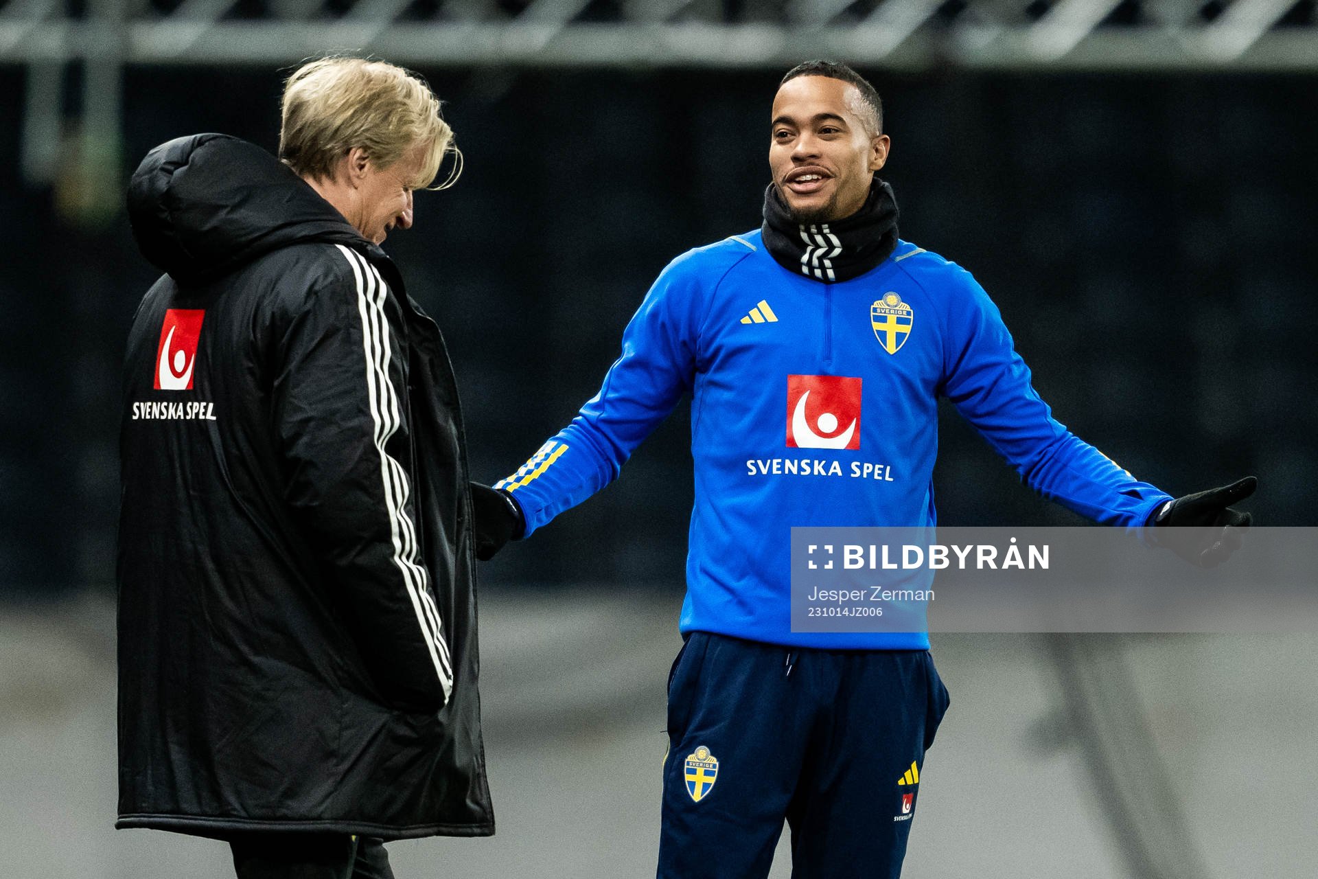 Robin Quaison of the Swedish football national team at a