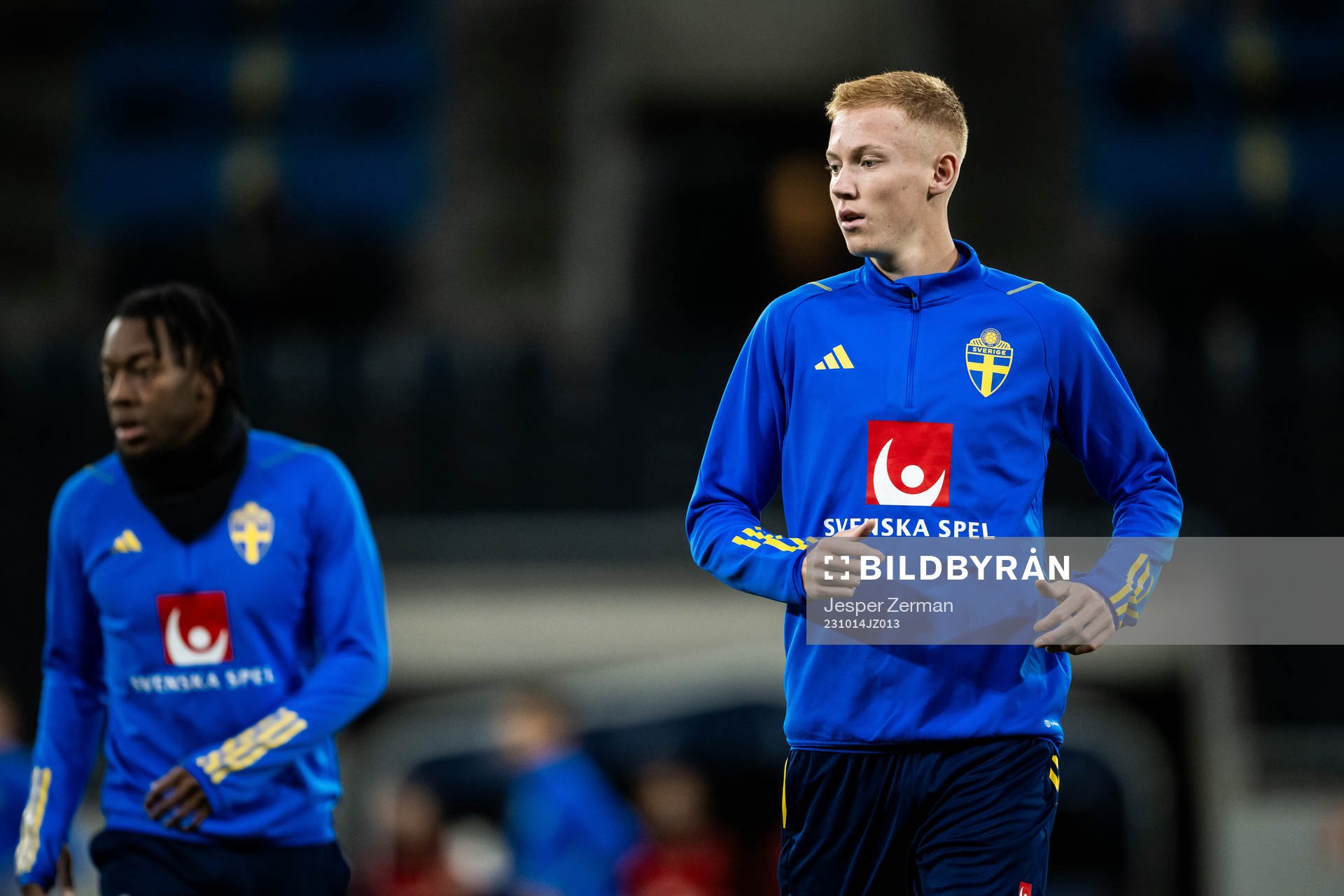 Hugo Larsson of the Swedish football national team at a