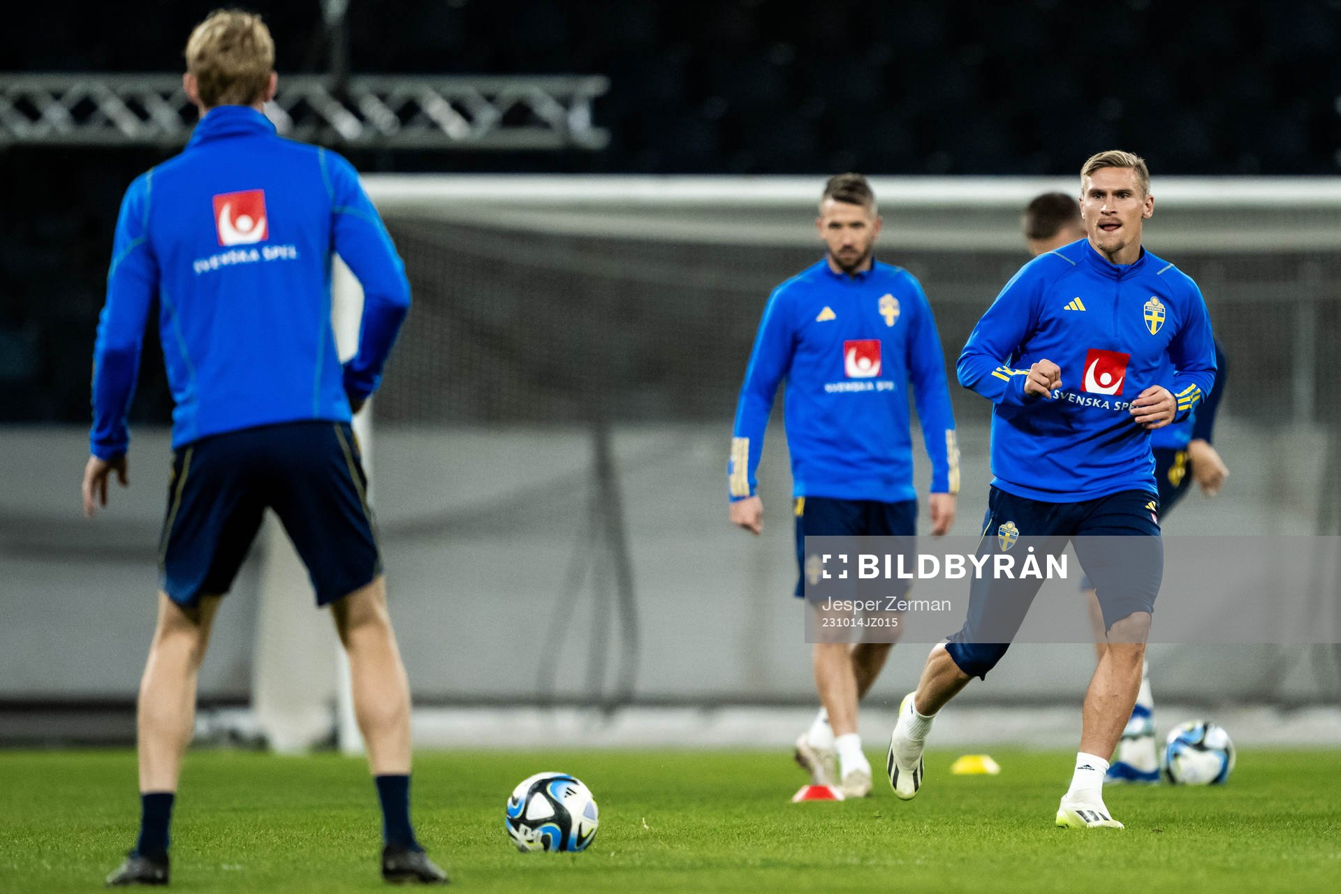 Carl Starfelt of the Swedish football national team at a