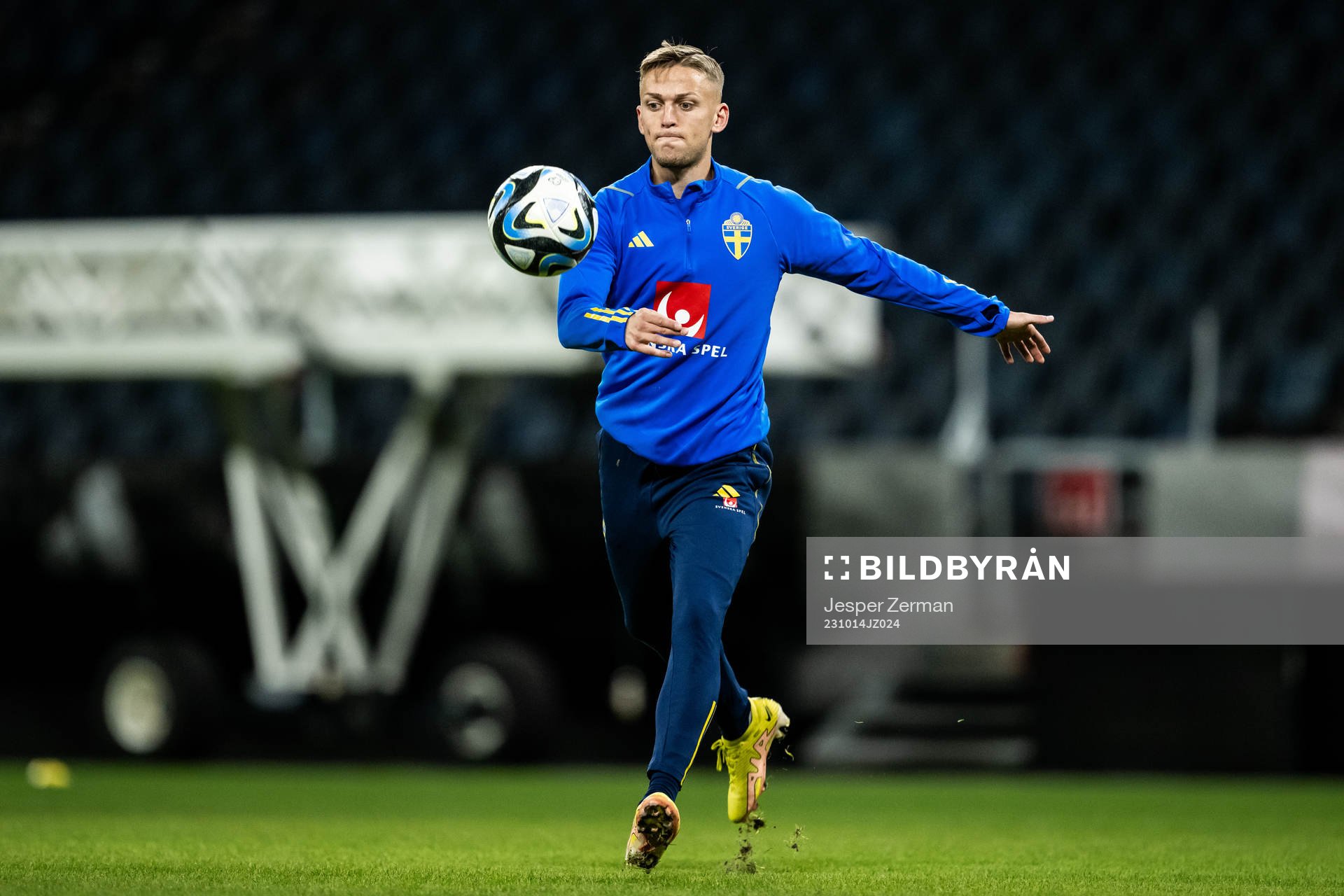 Jesper Karlsson of the Swedish football national team at a