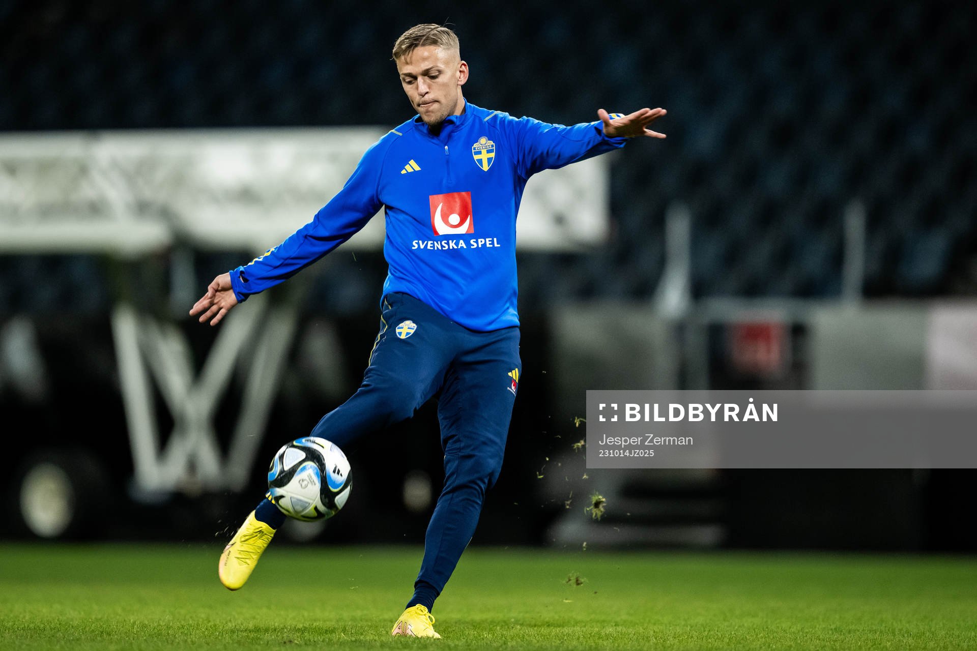 Jesper Karlsson of the Swedish football national team at a