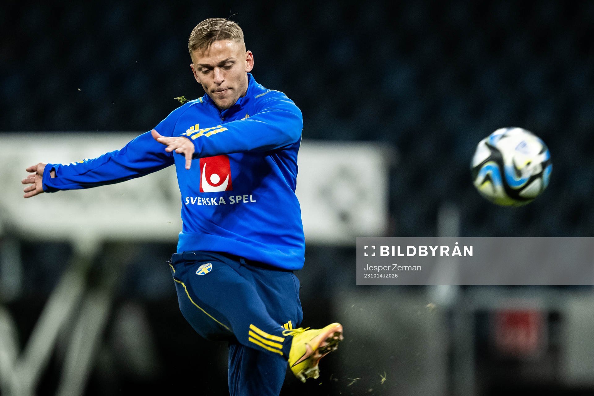 Jesper Karlsson of the Swedish football national team at a