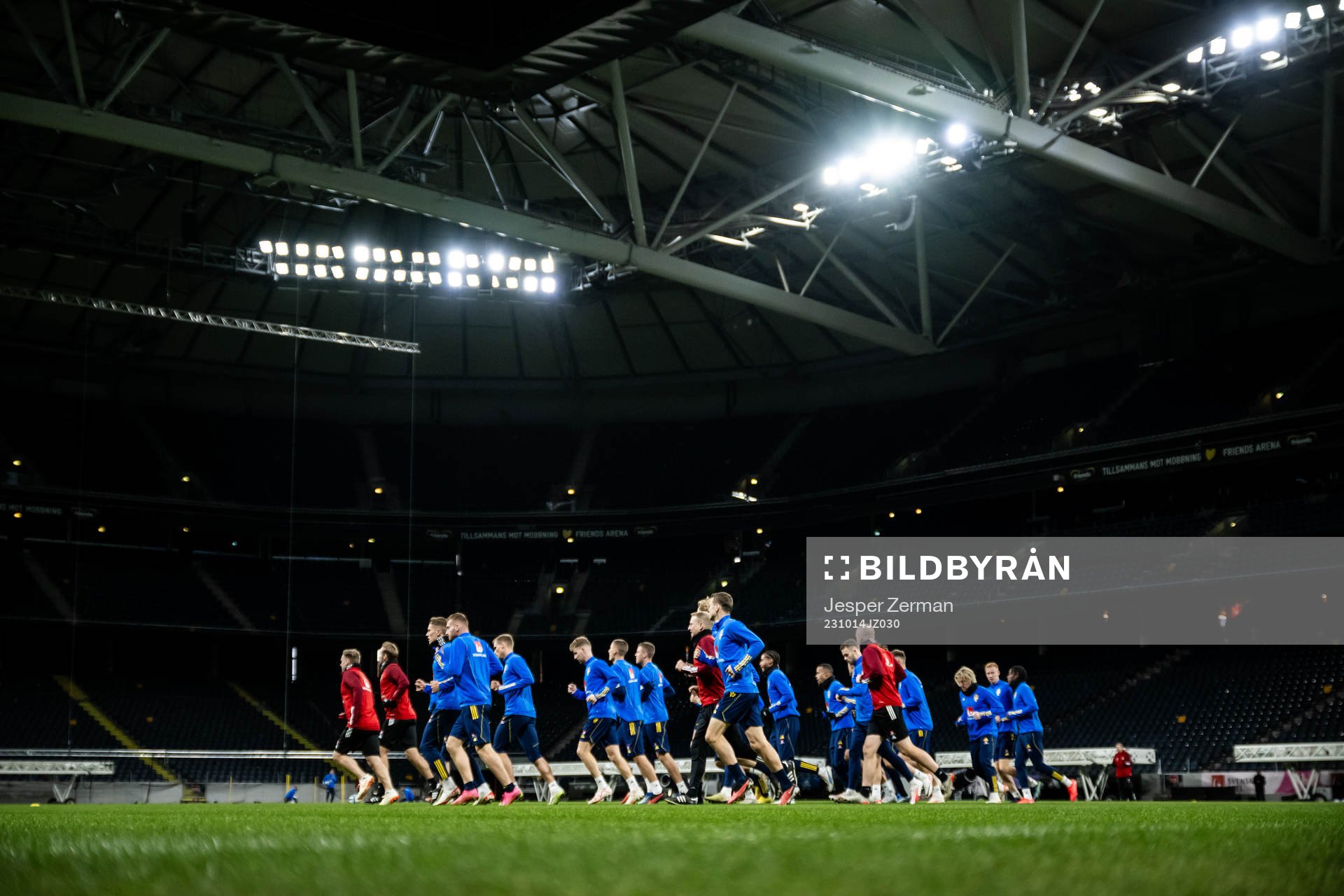 Players of the Swedish football national team at a training