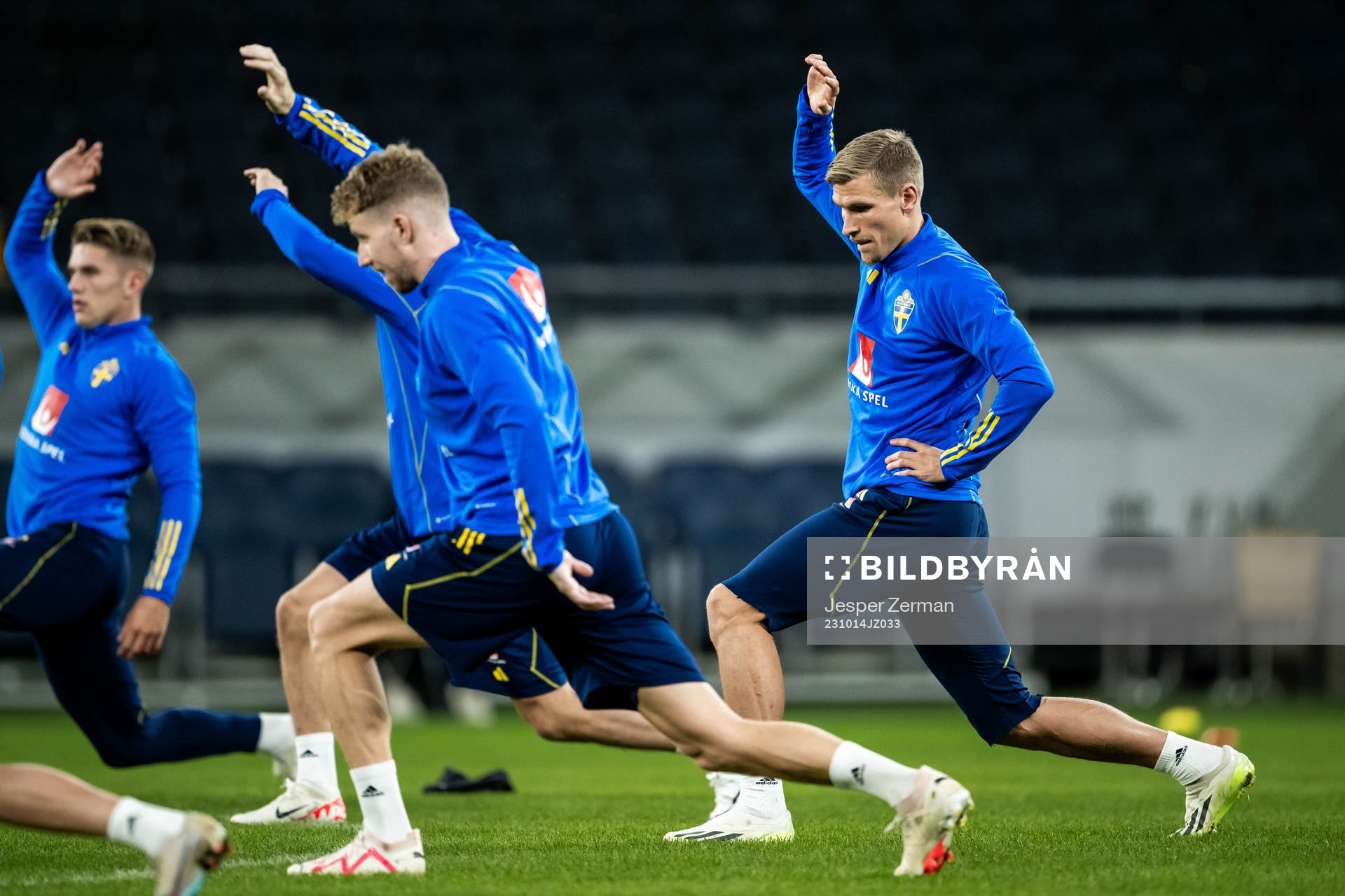 Carl Starfelt of the Swedish football national team at a