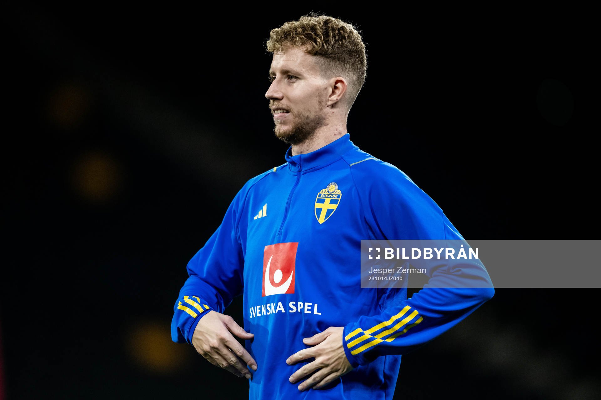 Samuel Gustafson of the Swedish football national team at a