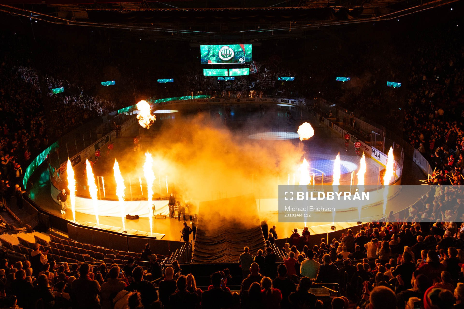 Frölundas intro innan ishockeymatchen i SHL mellan