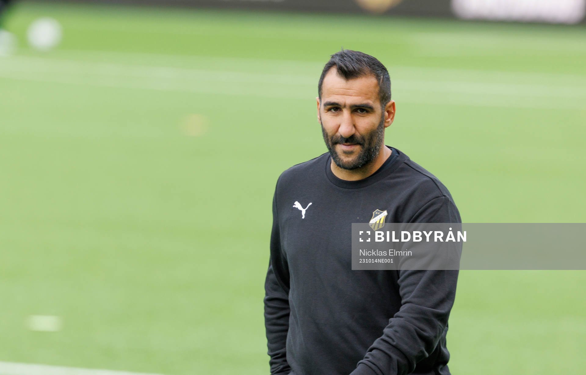 Häckens tränare Mak Lind införfotbollsmatchen i