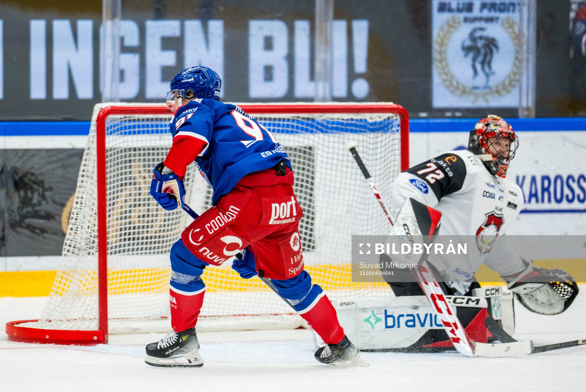 IK Oskarshamns Logan Hutsko och IF Malmö Redhawks målvakt