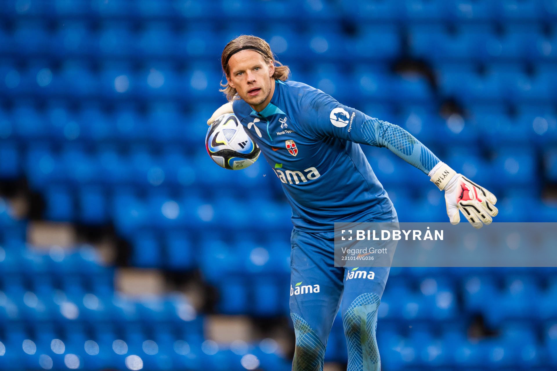 Goalkeeper Ørjan Håskjold Nyland of the Norwegian