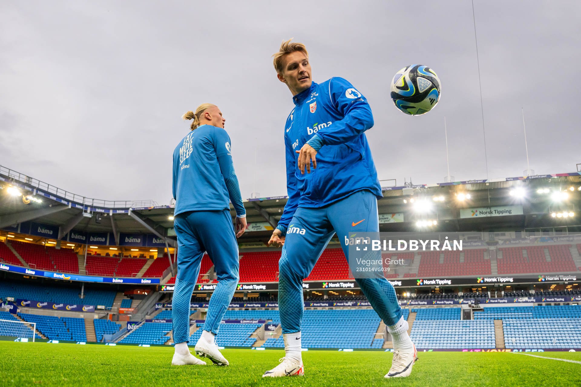 Erling Braut Haaland and Martin Ødegaard of the Norwegian