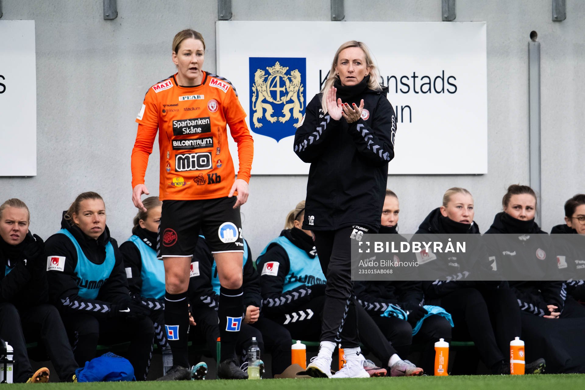 Kristianstads tränare Elisabet Gunnarsdottir jublar