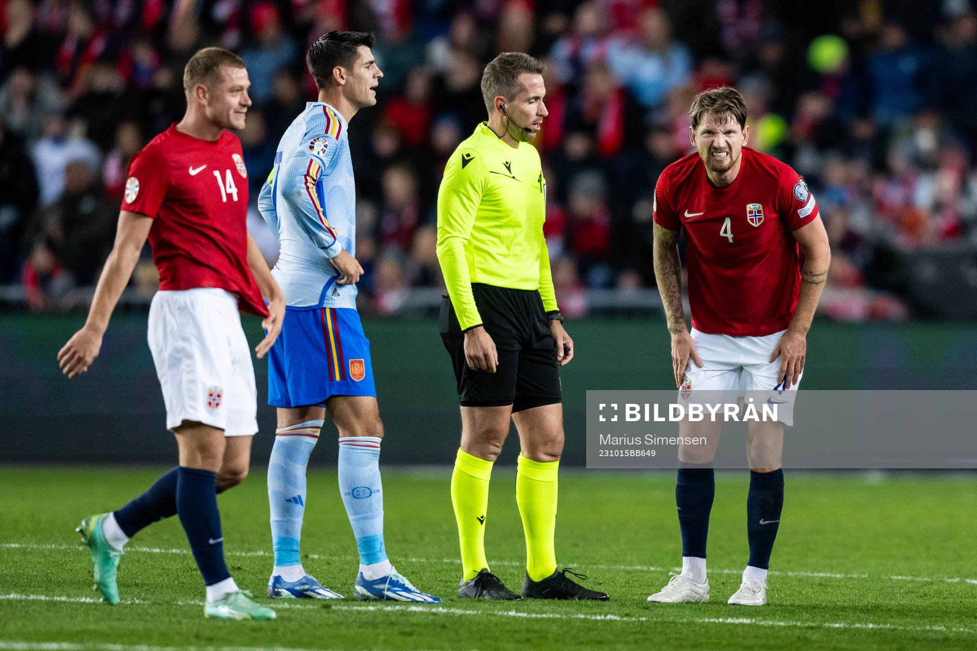 Stefan Strandberg of Norway in pain