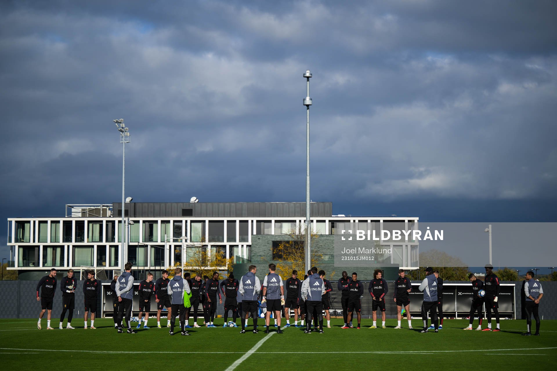 Players and coaching staff of the Belgian national football