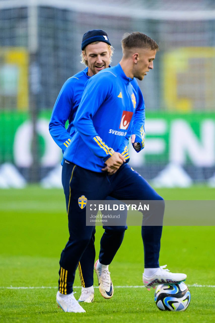 Emil Forsberg and Jesper Karlsson of the Swedish national