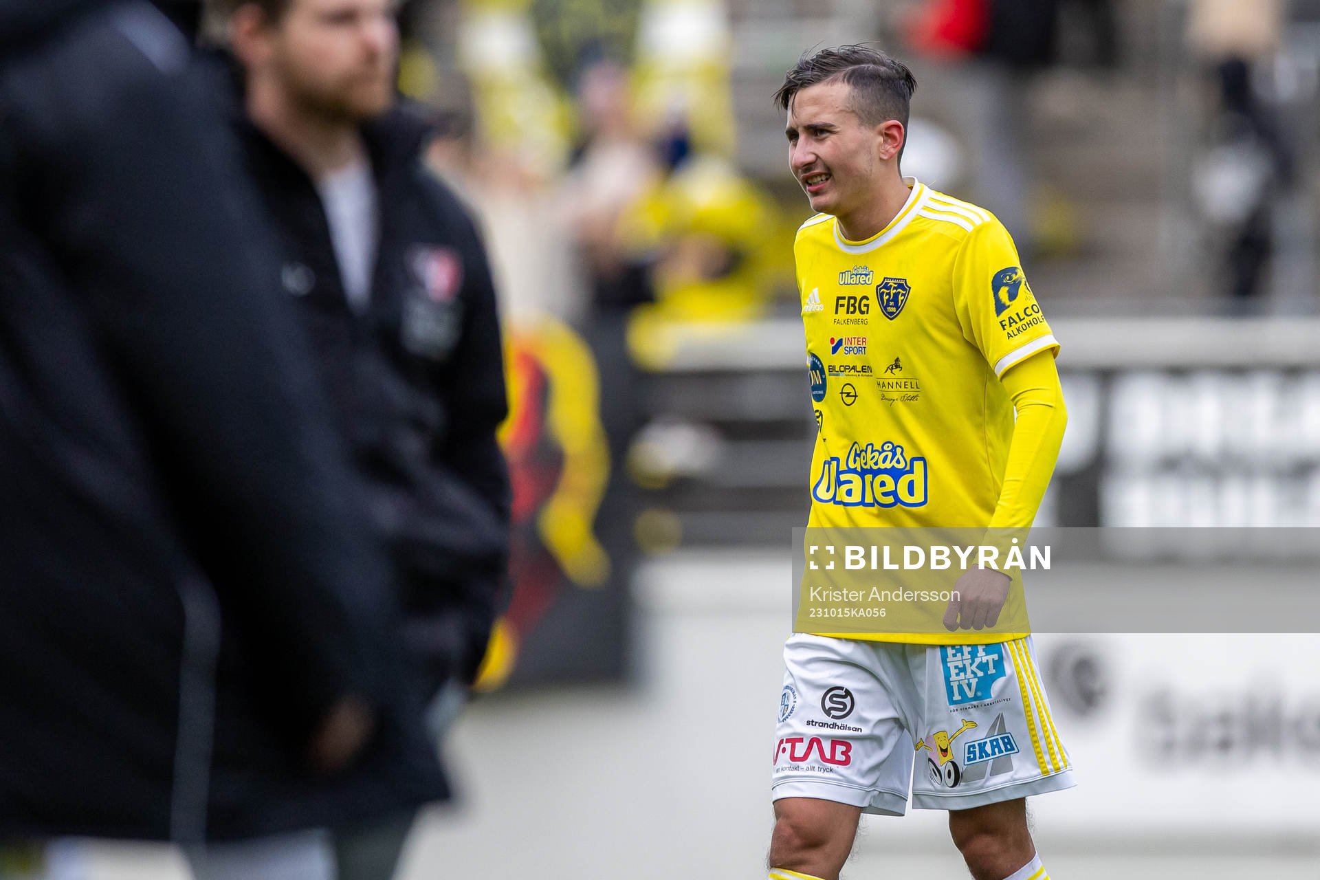 Falkenbergs Sewen Emilov efter fotbollsmatchen i Ettan södra mellan Falkenberg och Trollhättan den 15 oktober 2023 i Falkenberg.