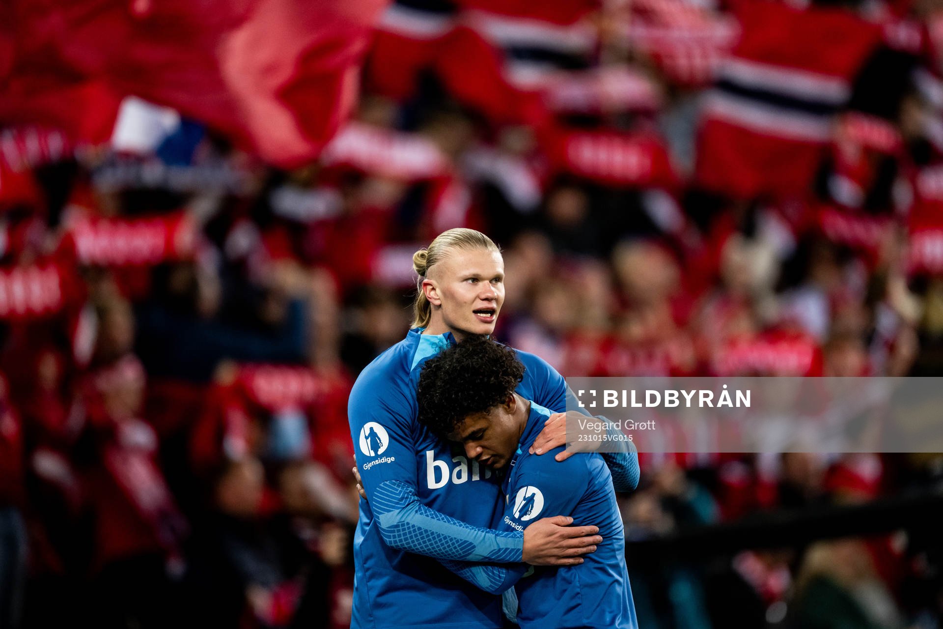 Erling Braut Haaland and Oscar Bobb of Norway