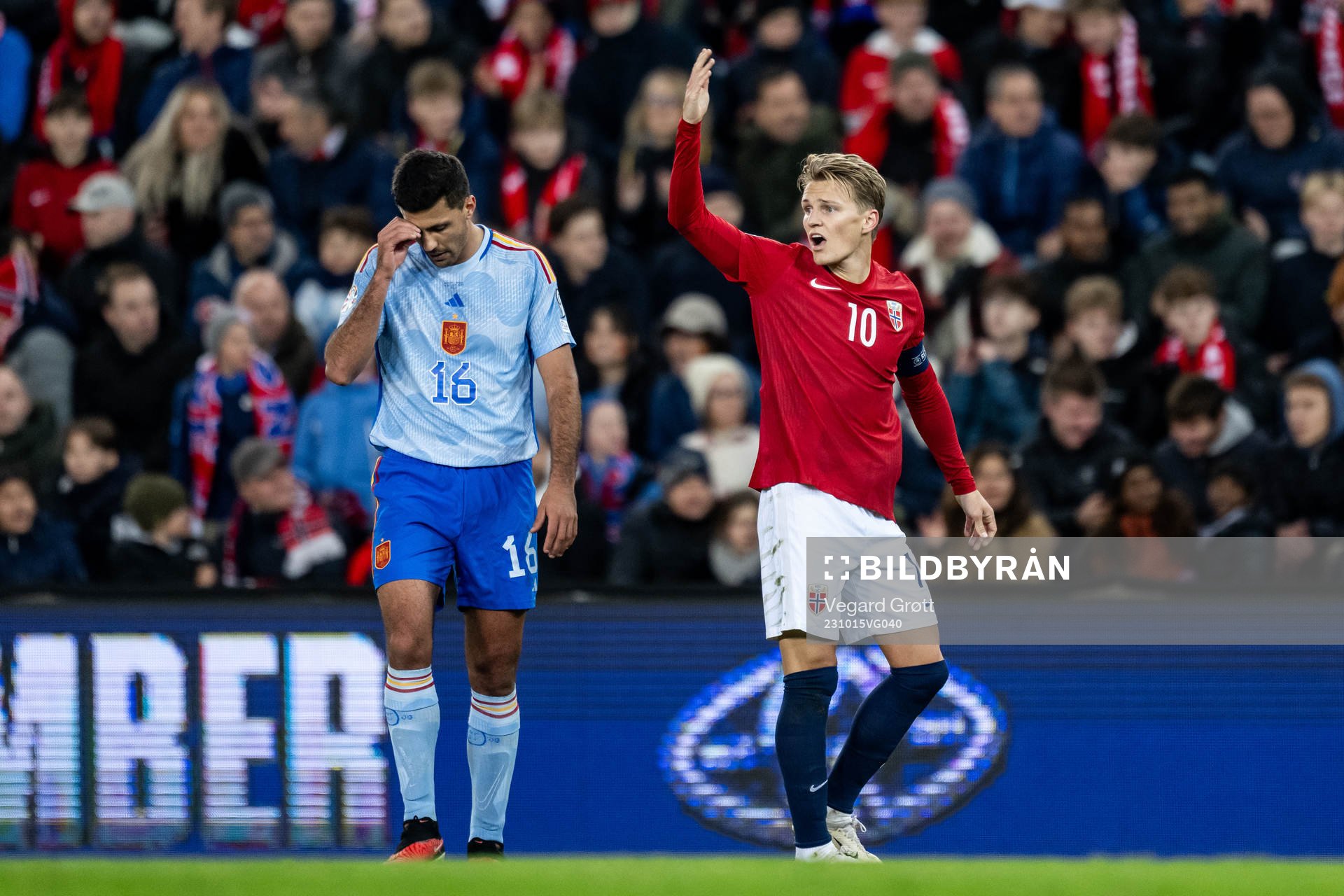 Rodri of Spain and Martin Ødegaard of Norway