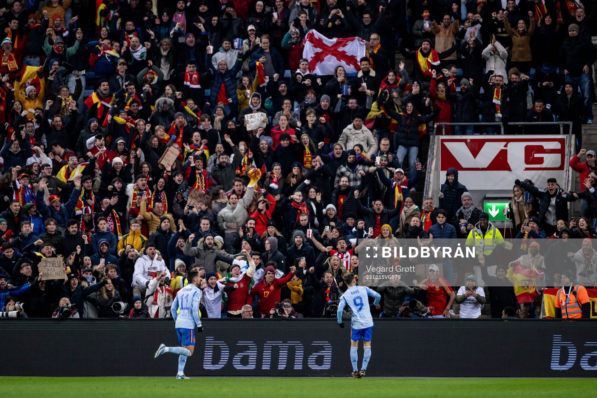 Gavi of Spain celebrates