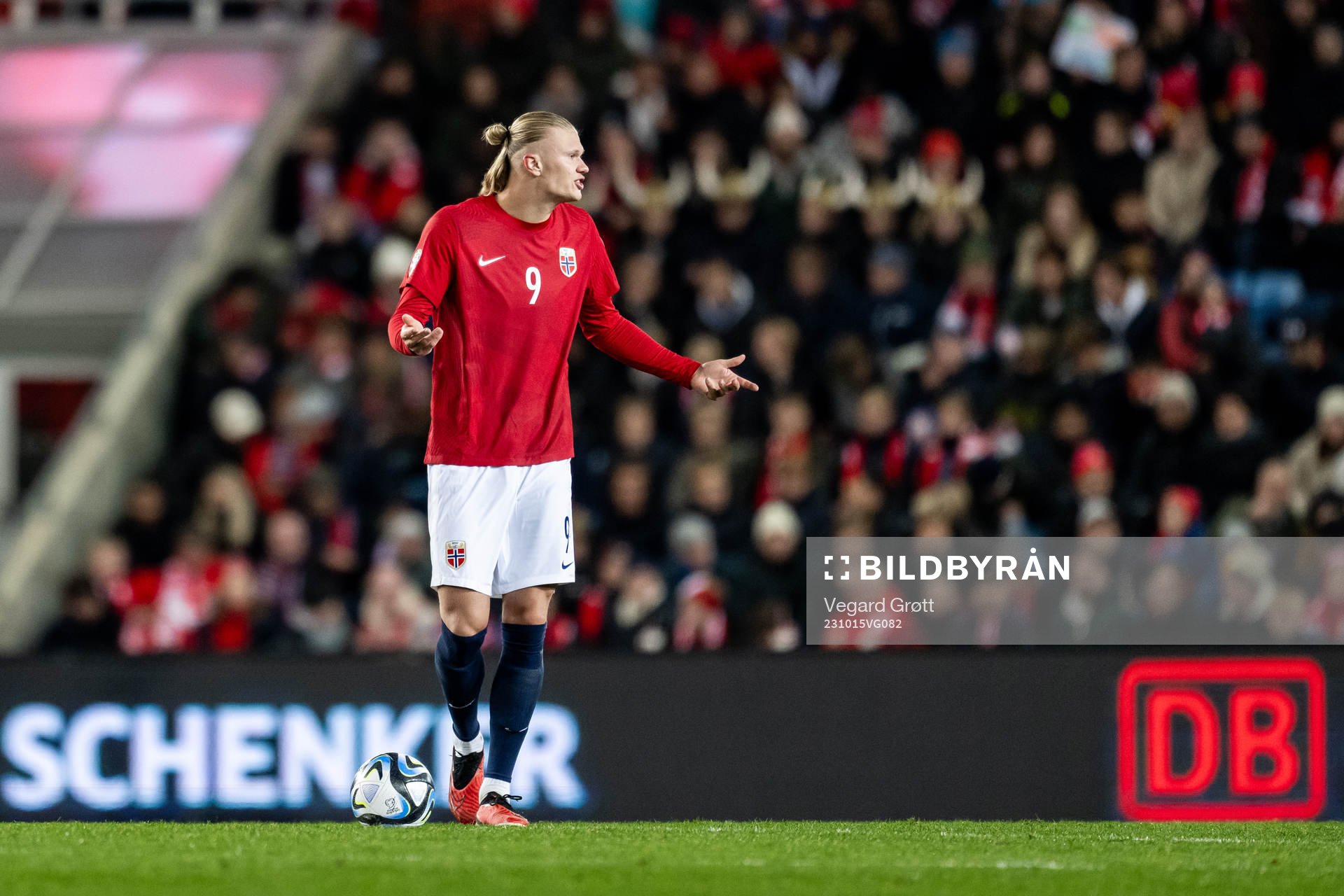 Erling Braut Haaland of Norway reacts