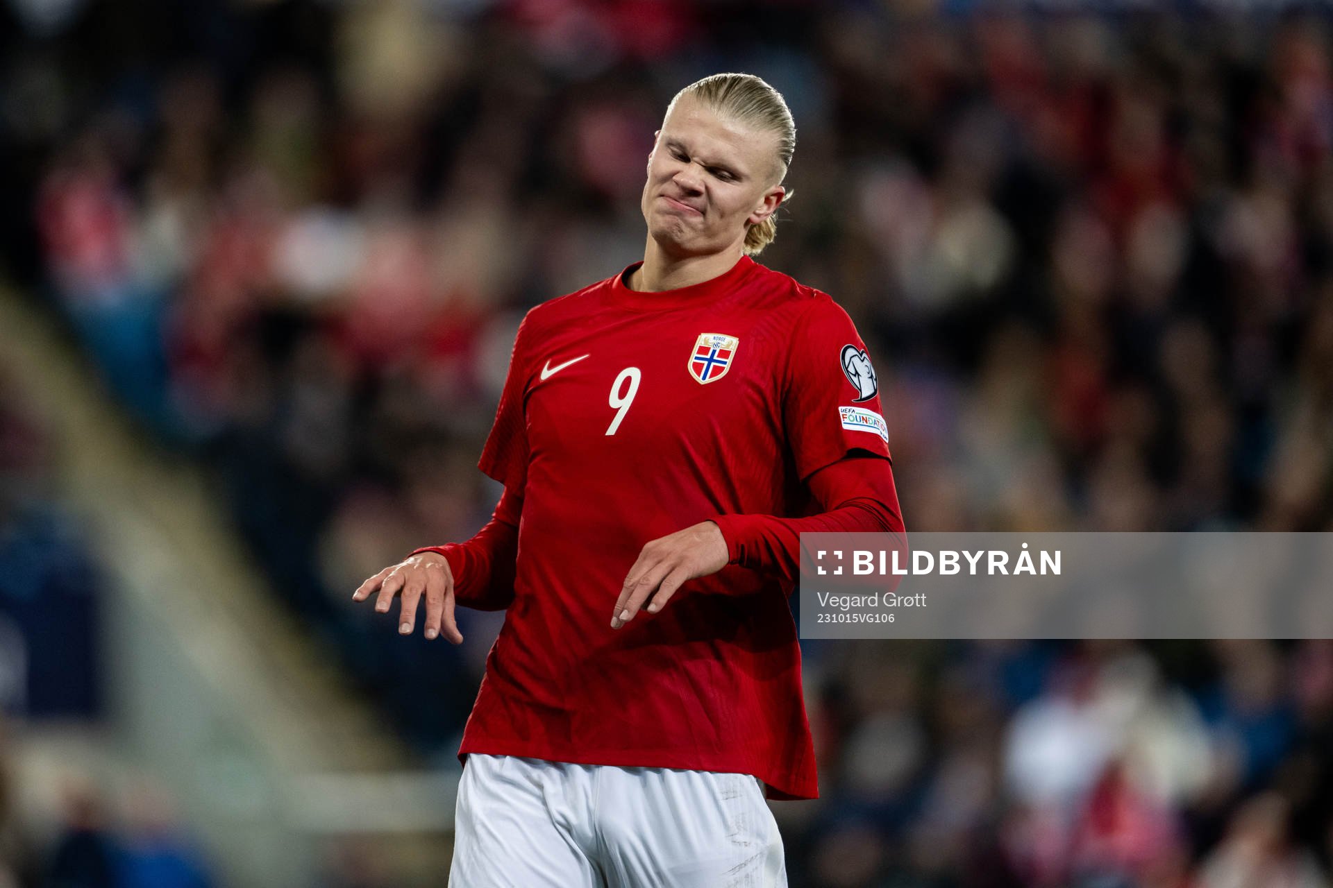 Erling Braut Haaland of Norway looks dejected