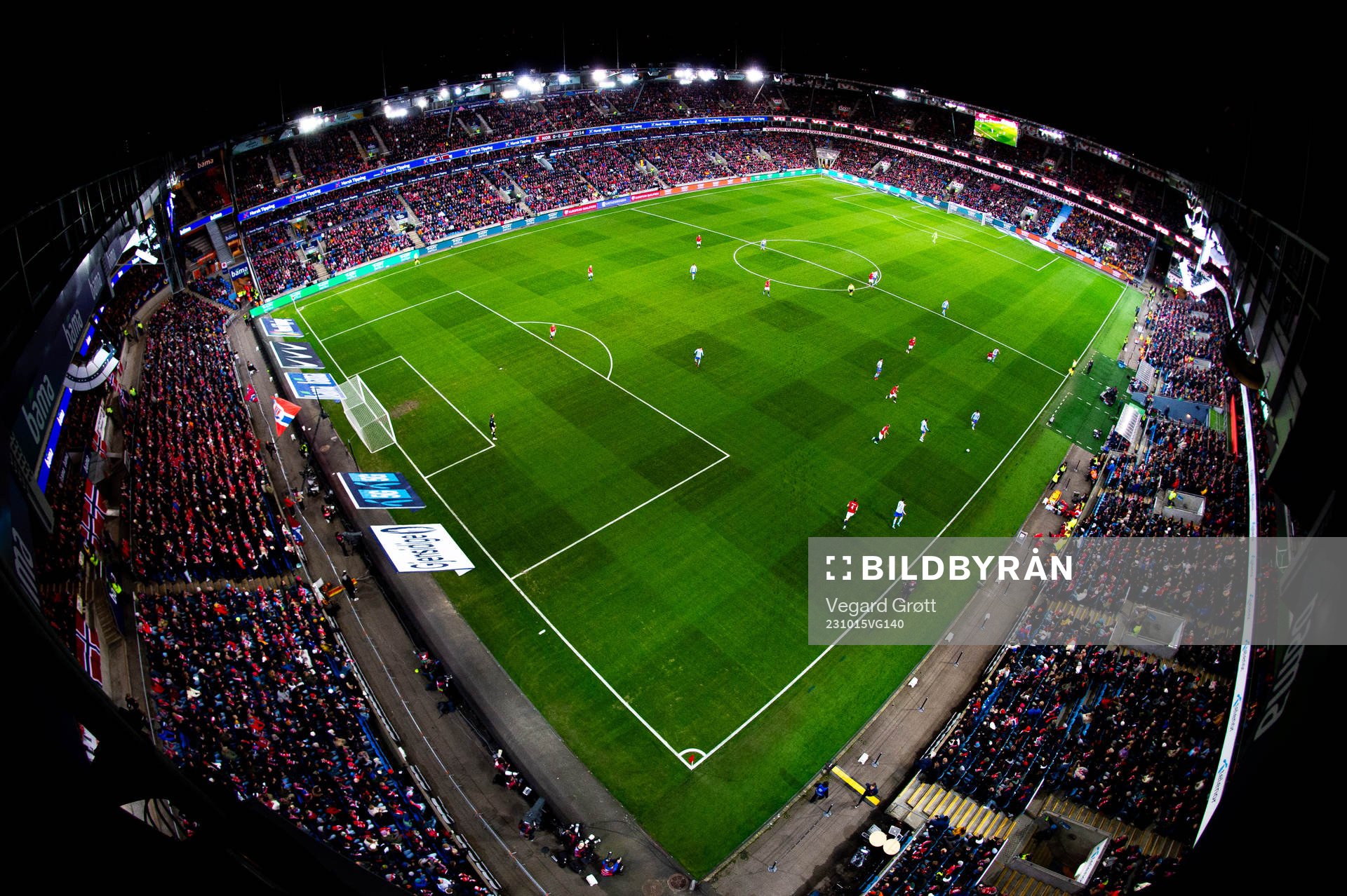 General view of Ullevaal stadion during the UEFA Euro Qualifier football match between Norway and Spain on October 15, 2023 in Oslo. 