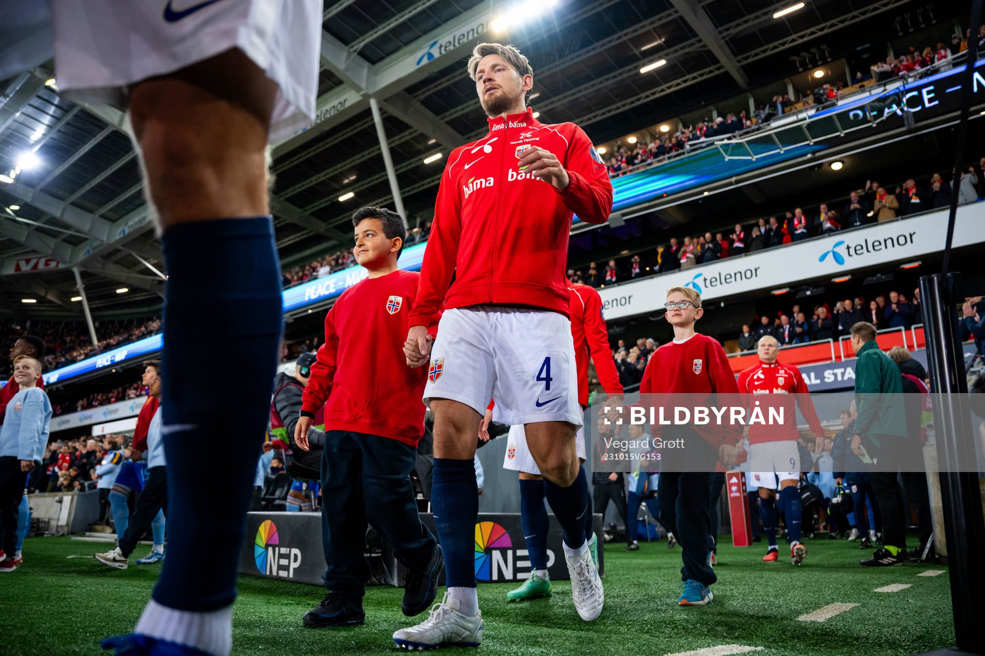 Stefan Strandberg of Norway enters the pitch