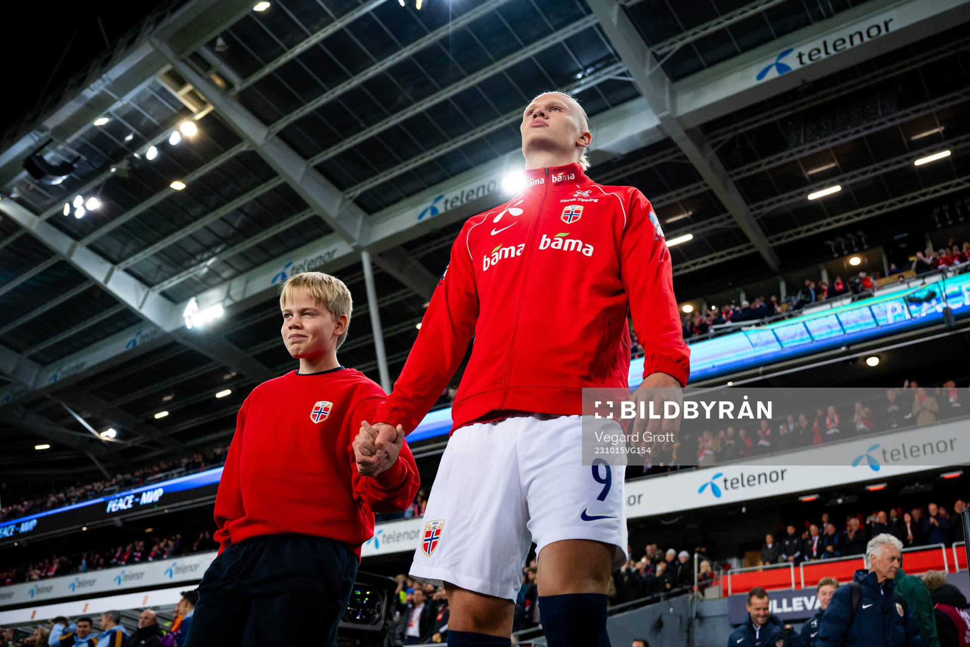 Erling Braut Haaland of Norway enters the pitch