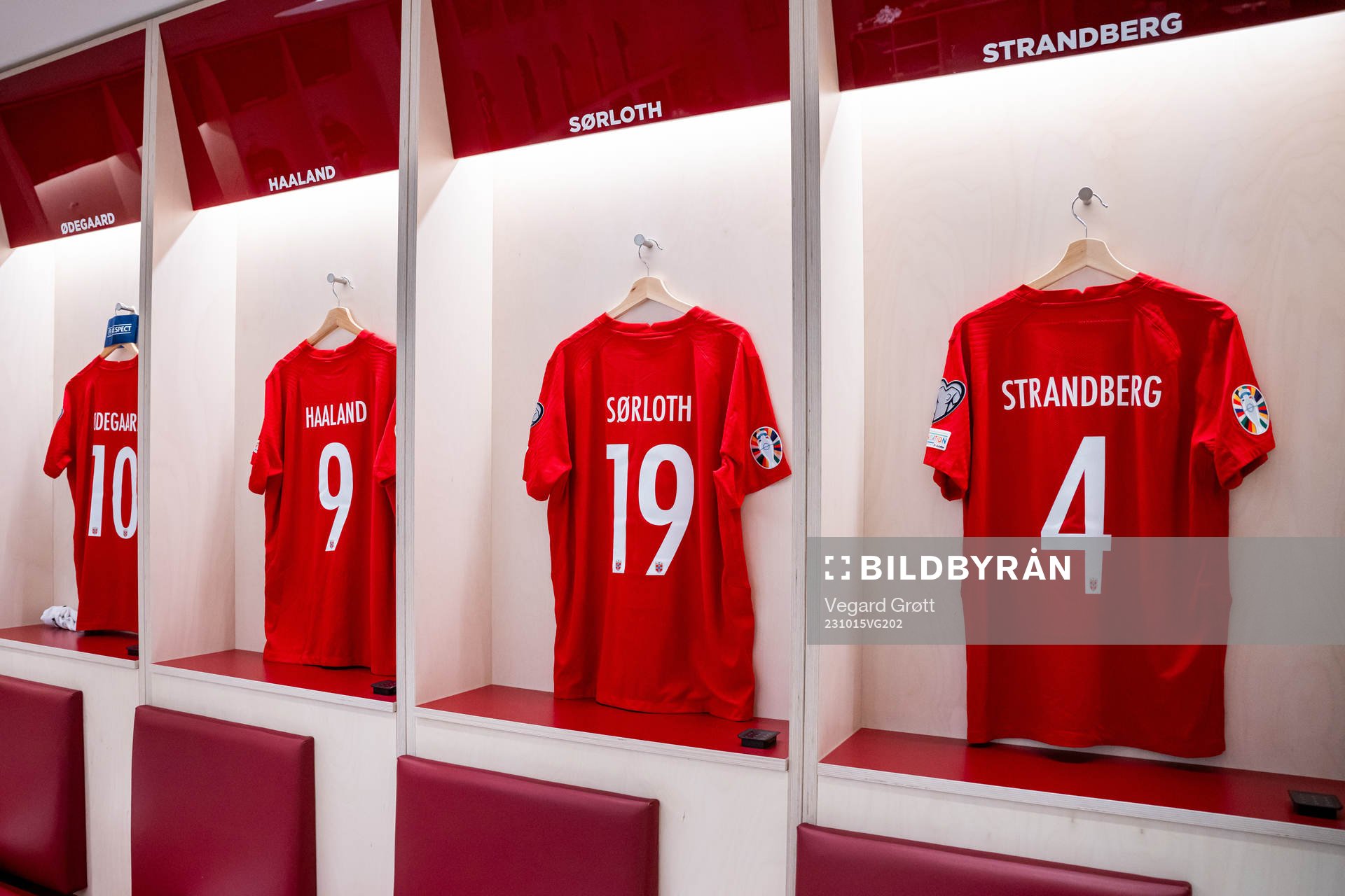 The kits of Alexander Sørloth and Stefan Strandberg of