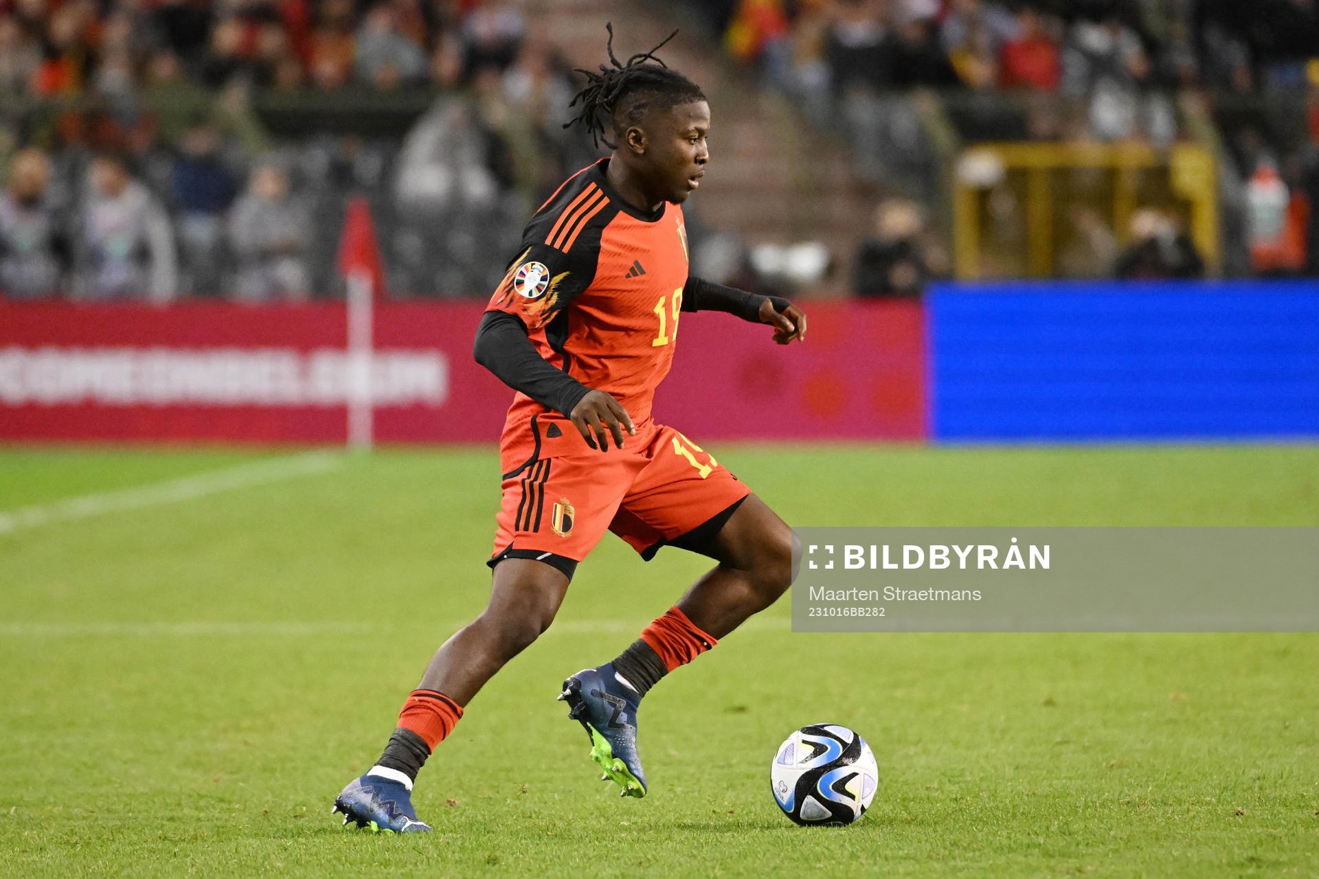 Johan Bakayoko of Belgium in action with the ball