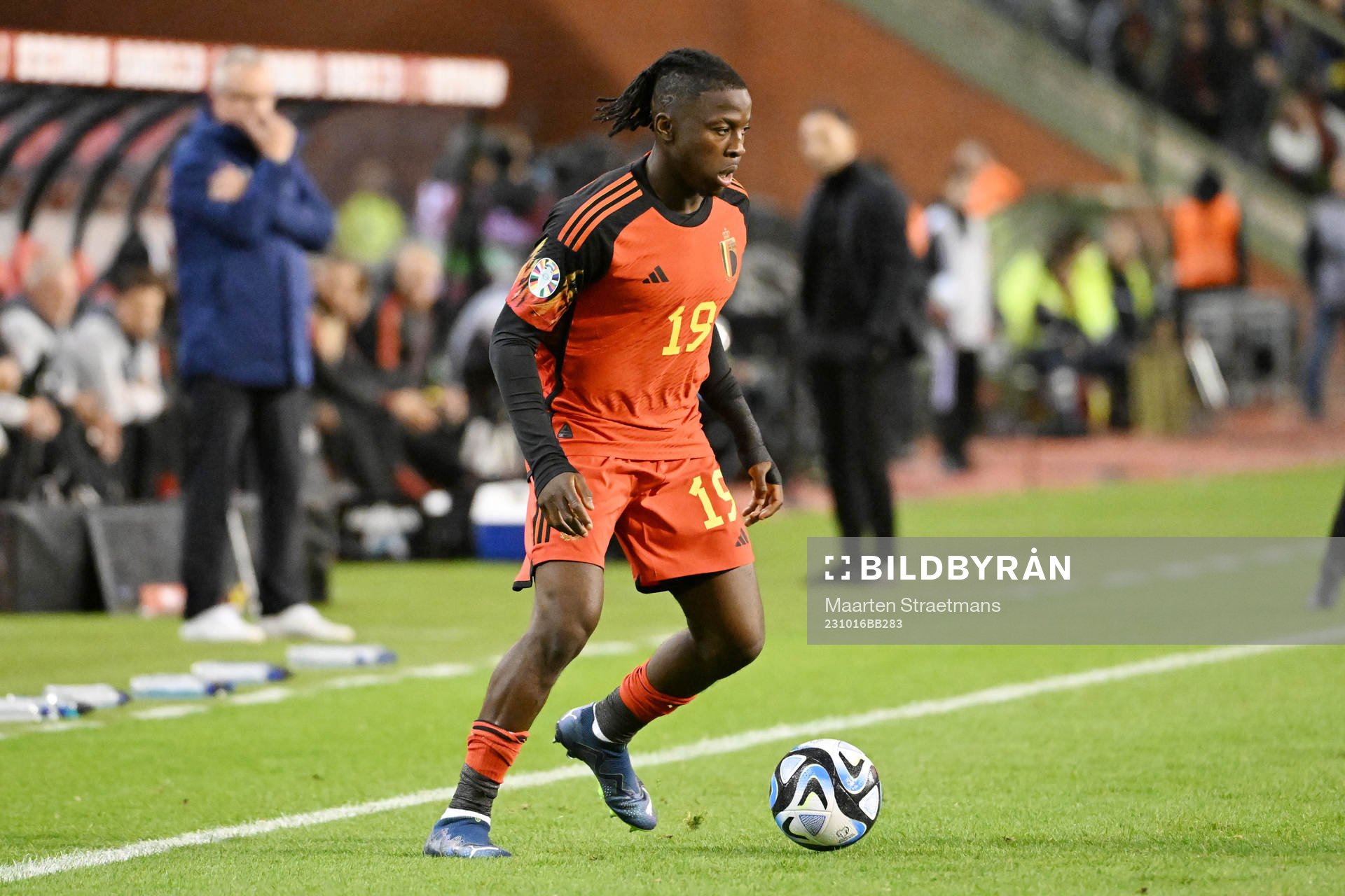 Johan Bakayoko of Belgium in action with the ball