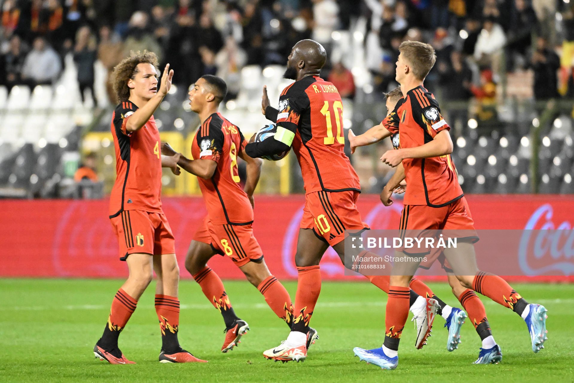 Romelu Lukaku of Belgium celebrates