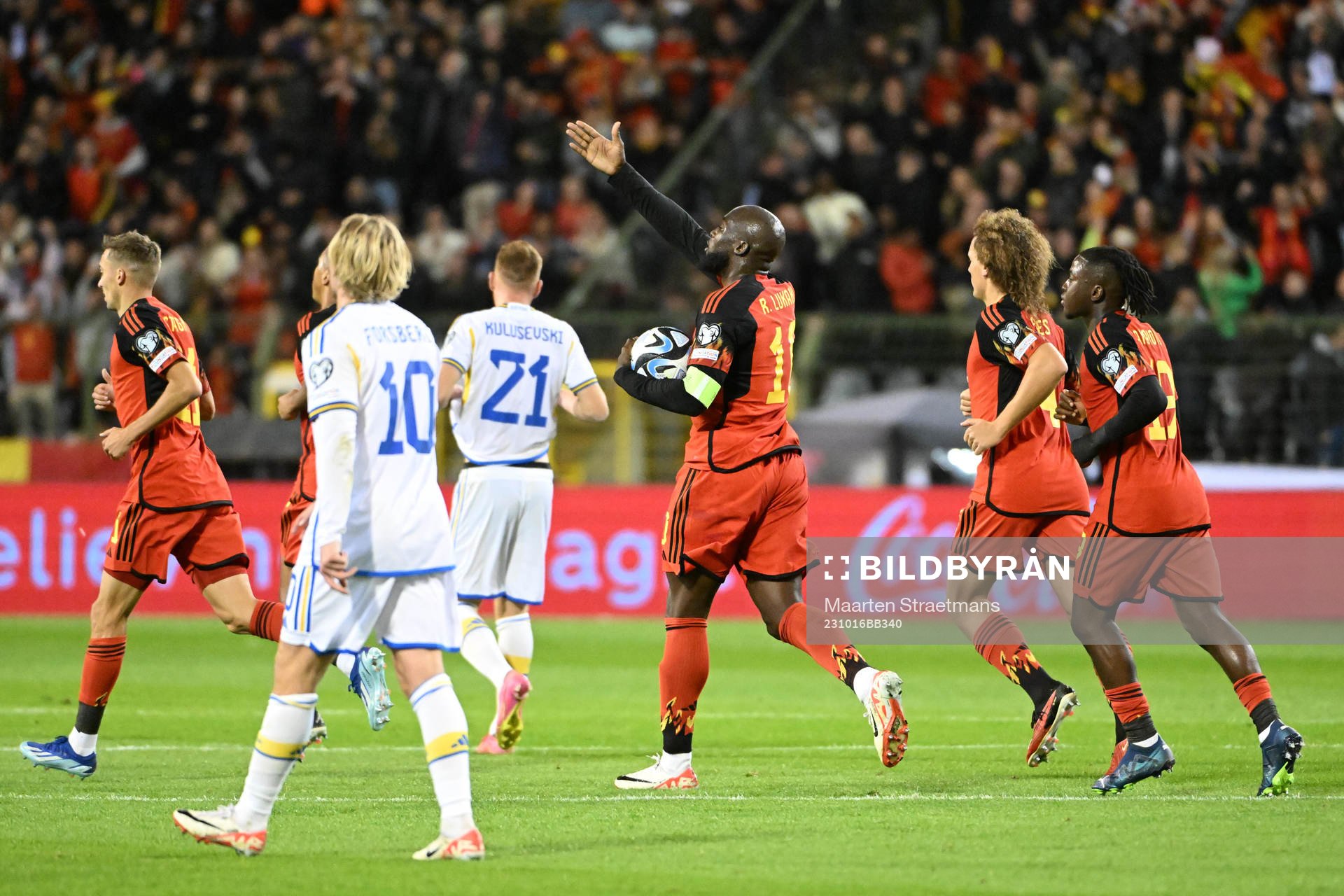 Romelu Lukaku of Belgium celebrates