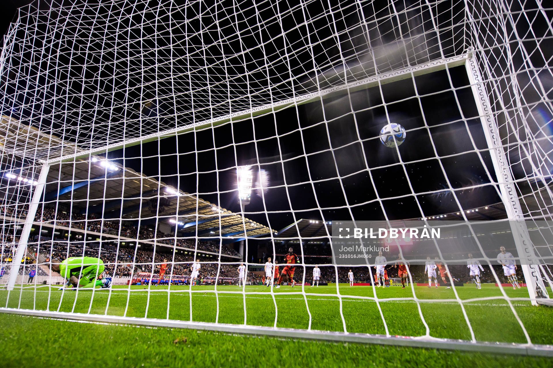 Goalkeeper Robin Olsen of Sweden lets in the 1-1- goal