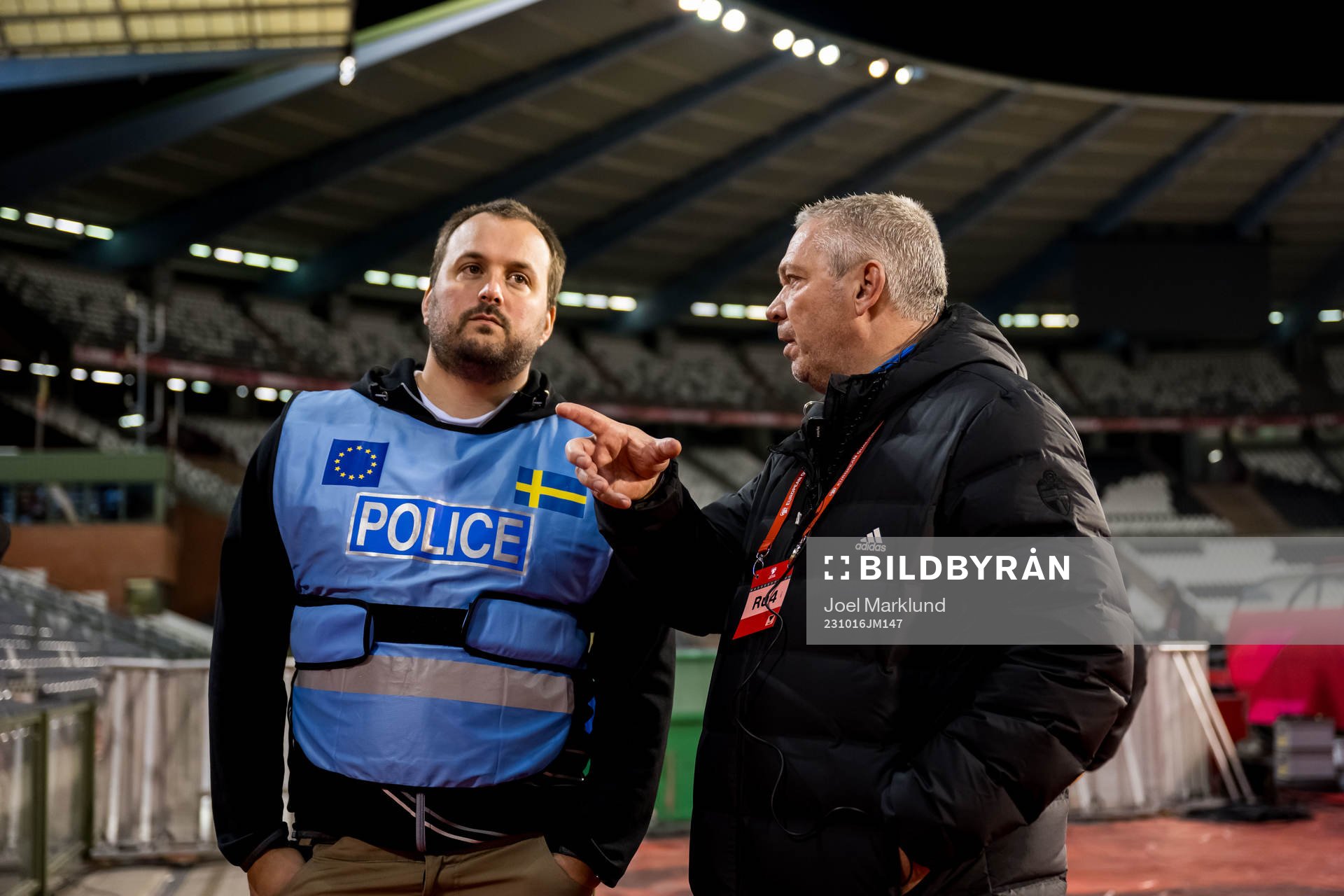 Police from Sweden and Martin Fredman, Head of security at