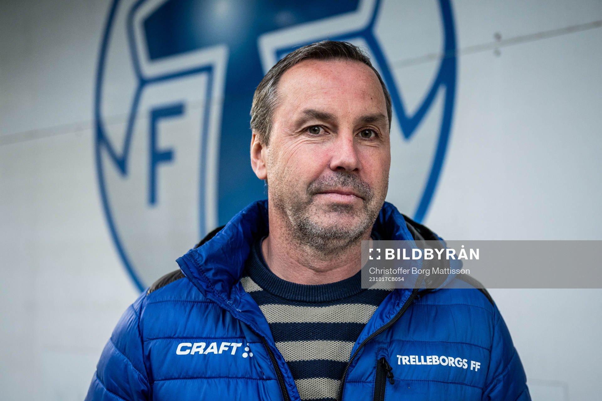Trelleborgs FFs klubbdirektör Mattias Kronvall  under en fotografering den 17 oktober 2023 i Trelleborg. 