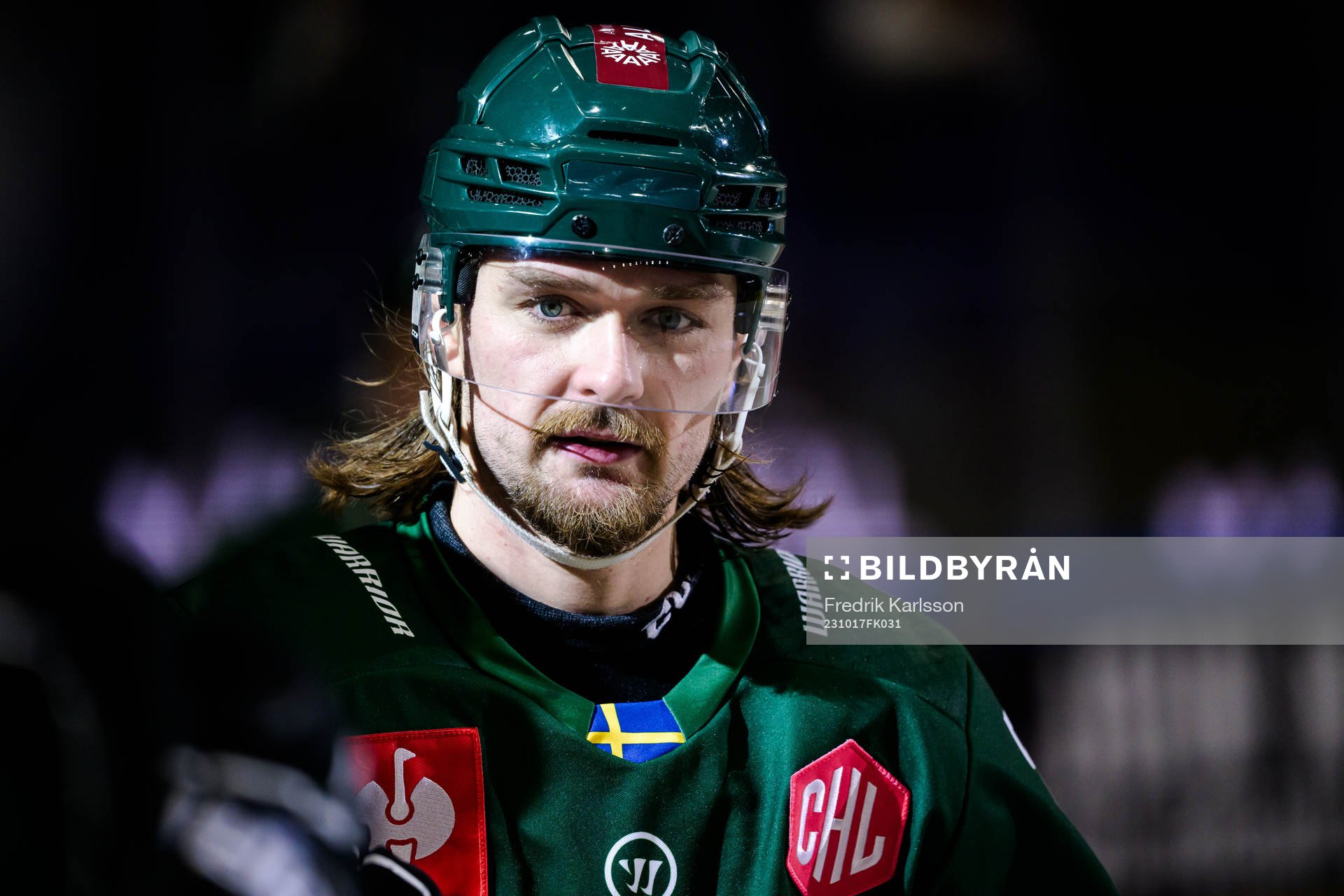 Linus Johansson of Färjestad celebrates