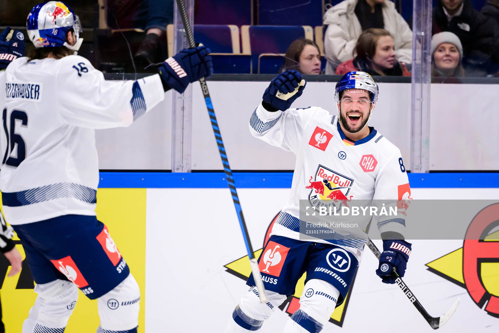 Chris Desousa of Munich celebrates