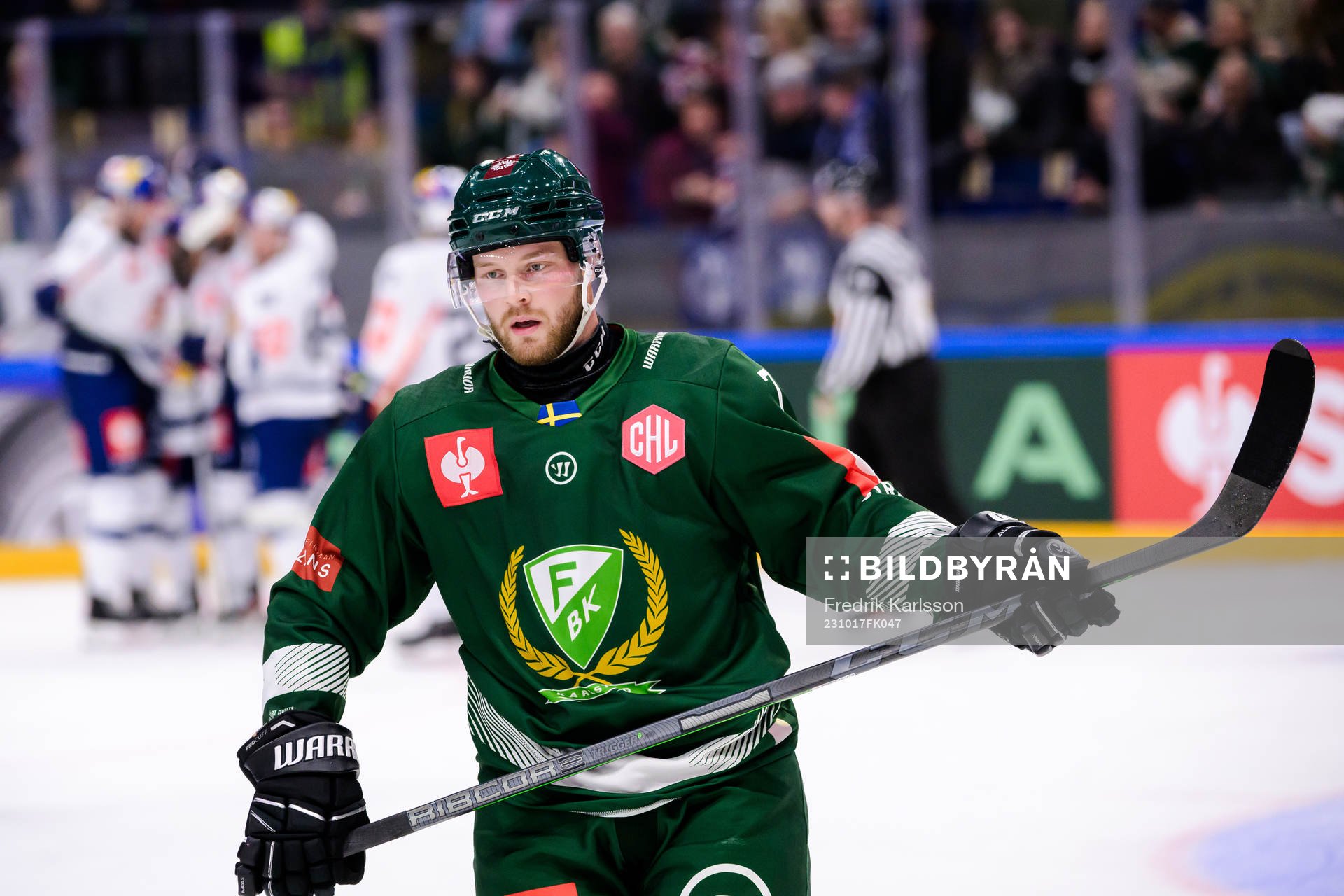 Axel Bergkvist of Färjestad looks dejected