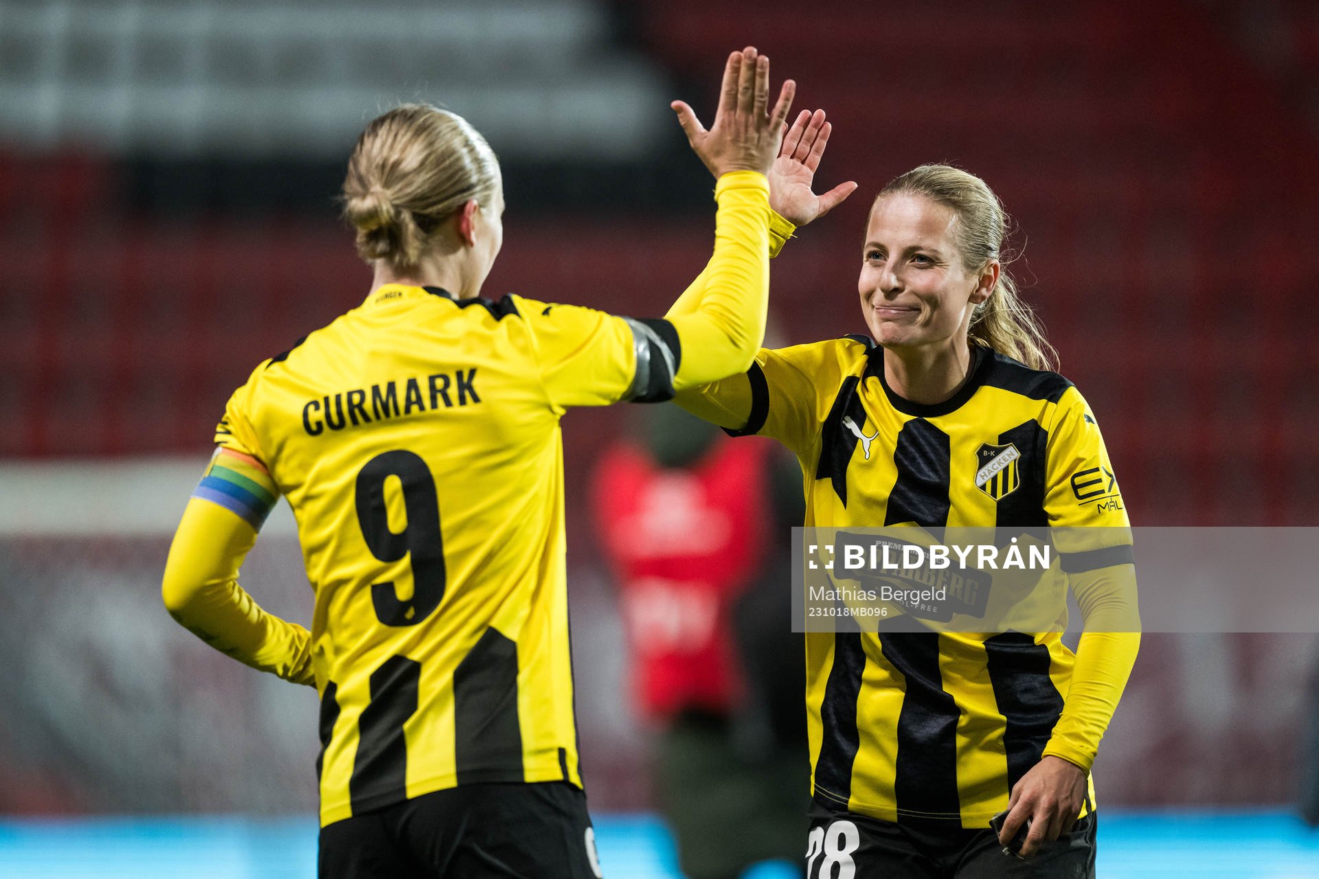 Filippa Curmark and Anna Anvegård of Häcken celebrate