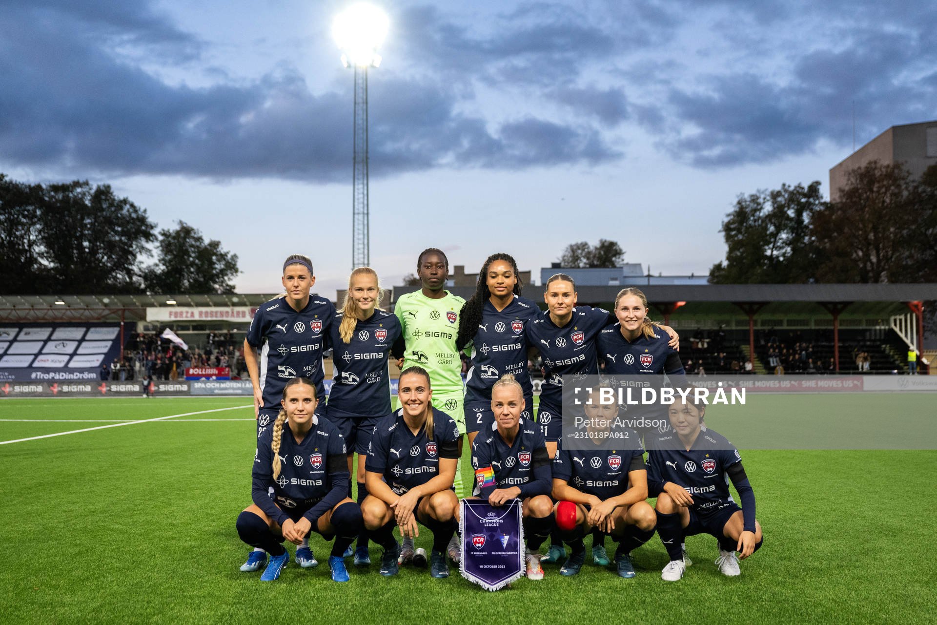 The starting eleven of Rosengård
