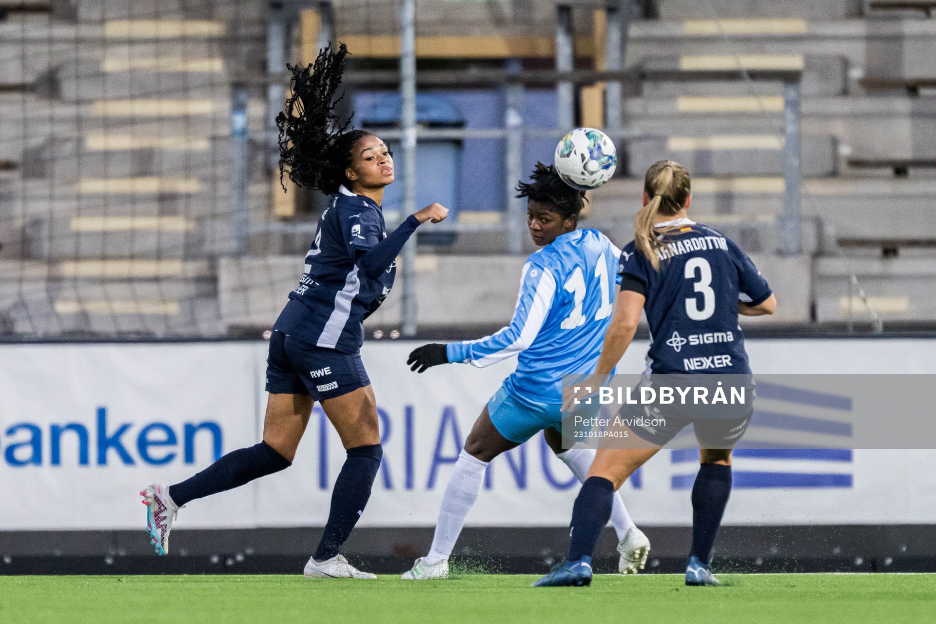 Isabella Bryld Obaze of Rosengård during the UEFA Women's Champions League qualifying match between FC Rosengård and Spartak Subotica on October 18, 2023 in Malmö.